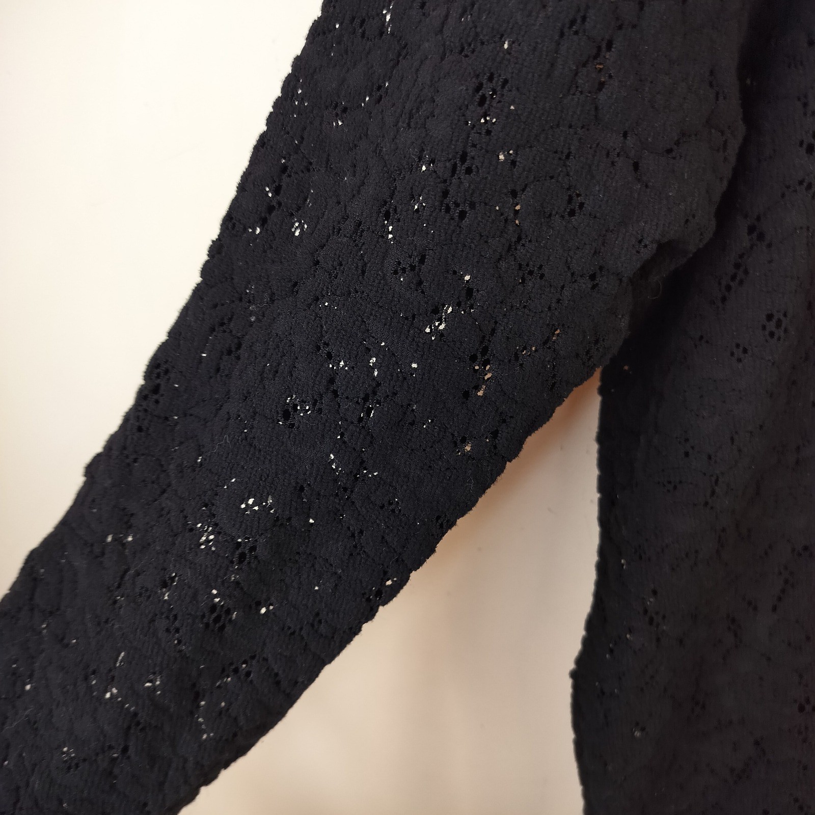 Cache Lace Tunic Top Womens One Size Beaded Sequin Bows Vintage Coquette Black