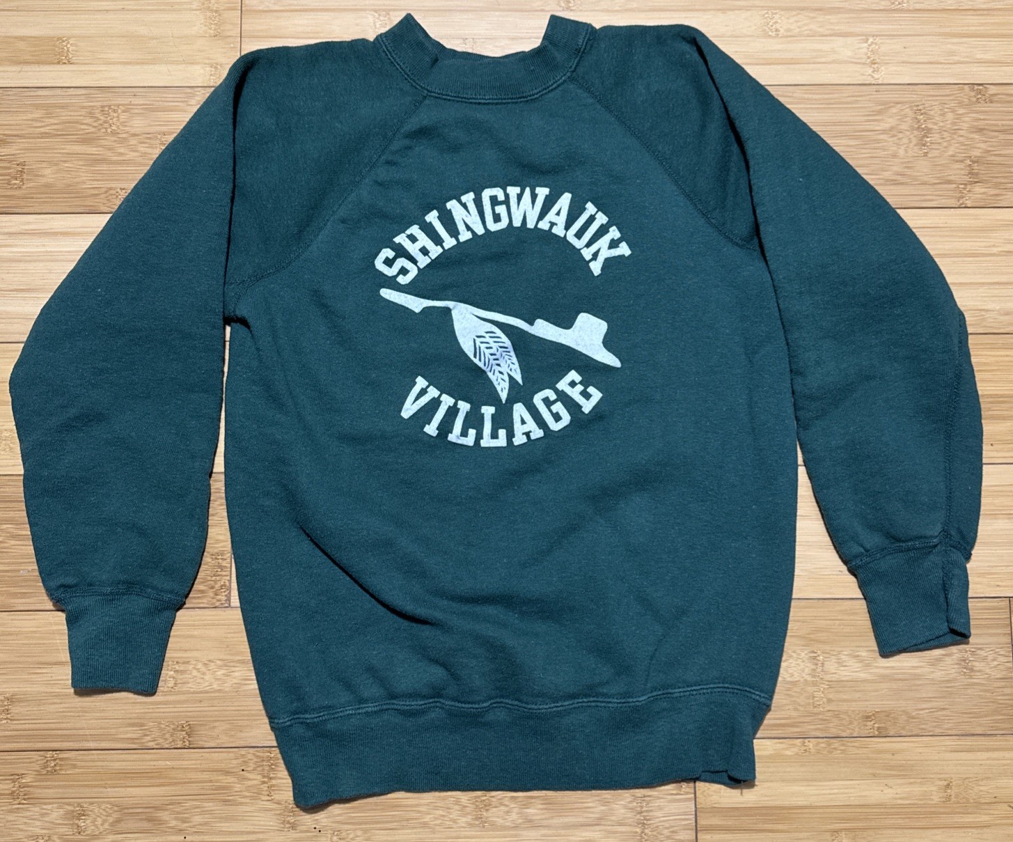 60s True Vintage Shingwauk Village Green Velva Sheen Pullover Cotton Sweatshirt