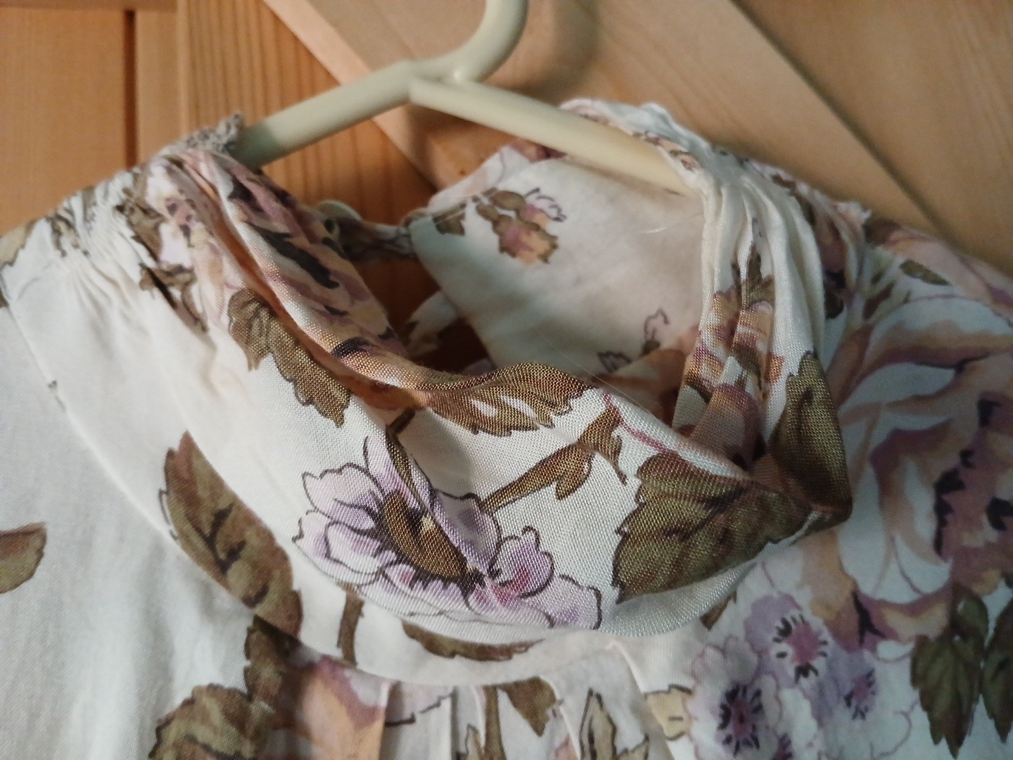 Vtg ED Michaels Long Sleeve Midi Floral Summer Rayon Button Back S/M 5/6 36″