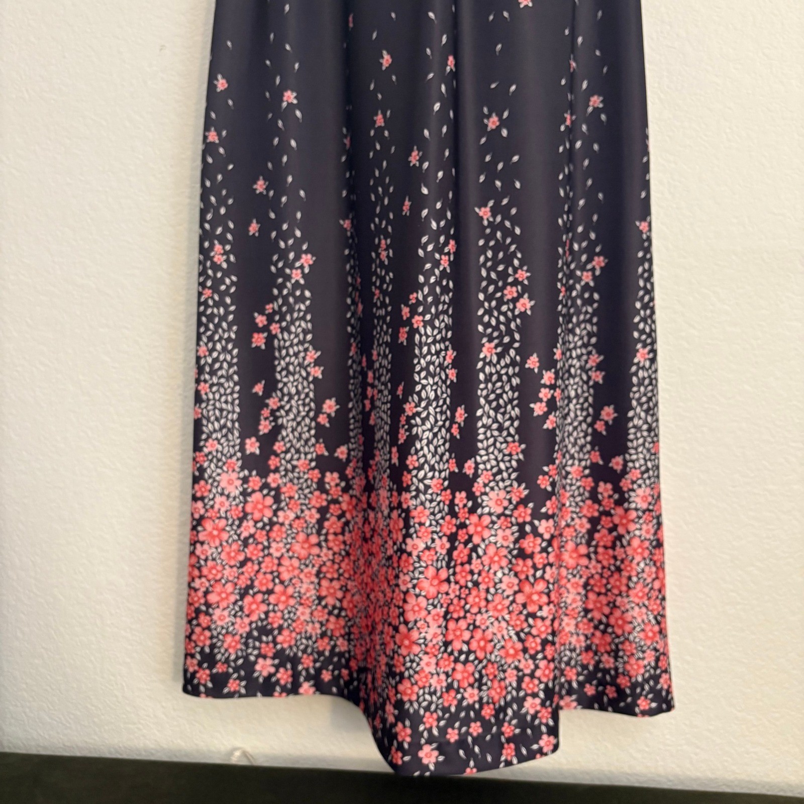 Ja Na of Hawaii Vintage Cherry Blossom Floral Maxi Dress Medium Bohemian