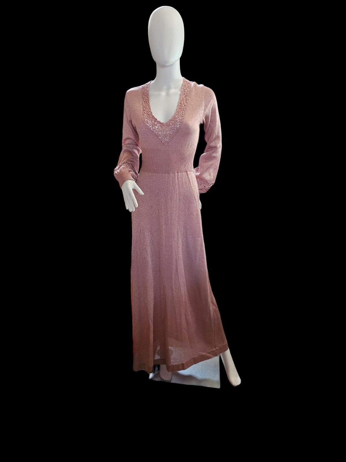 Vintage 70’s Wenjilli Knit Maxi Dress Size 11/12