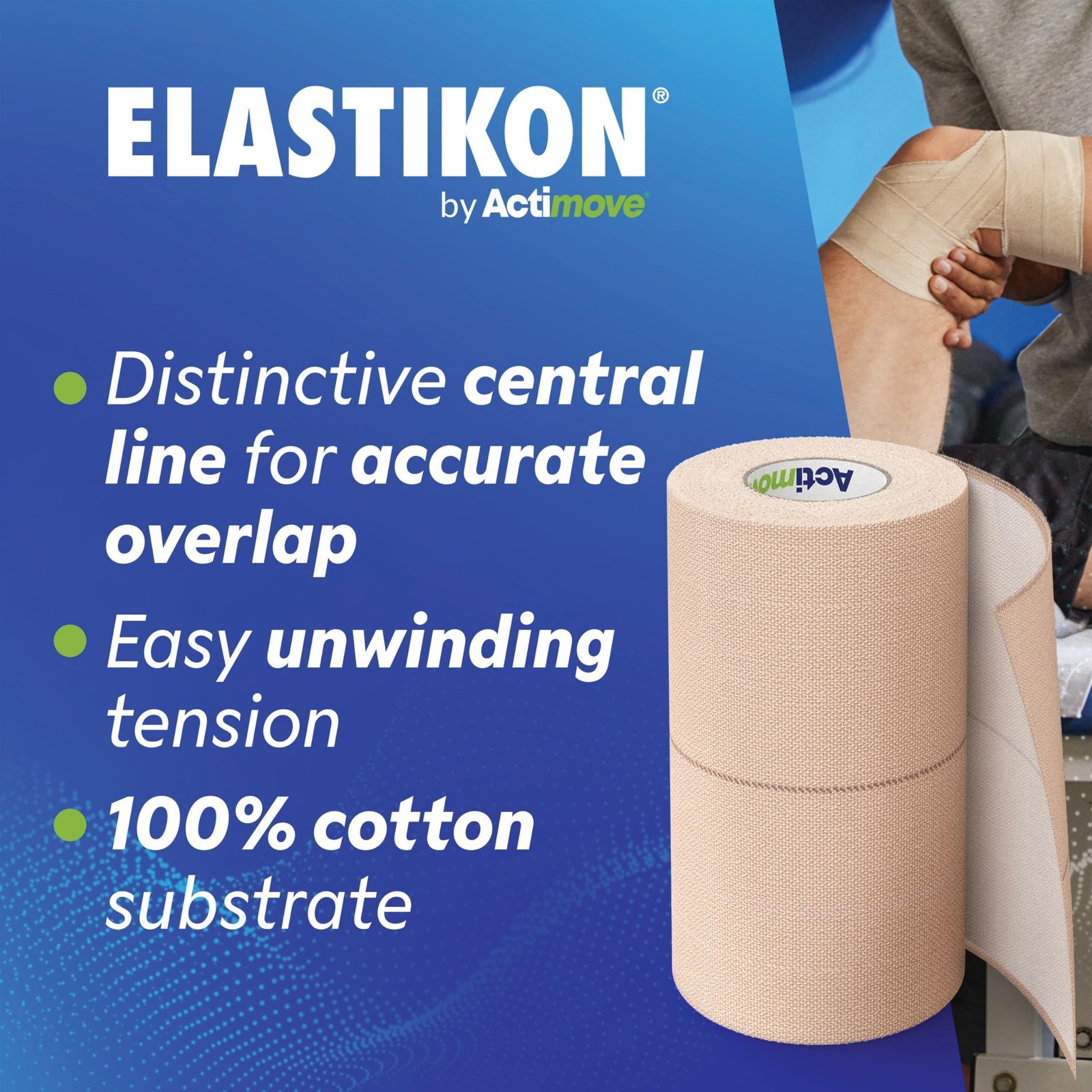 Elastikon by Actimove Cotton Elastic Tape 4 in x 2.5 yd 6 Rolls 73080-21