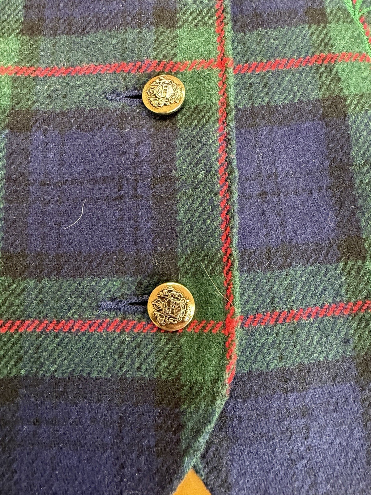 Vintage Tan Jay Petite Multicolor plaid Wool/acrylic/poly Vest Women’s Size 10