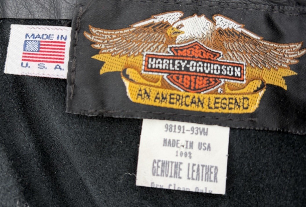 Vintage 90’s Harley-Davidson Leather Zipup Corset Black Medium USA