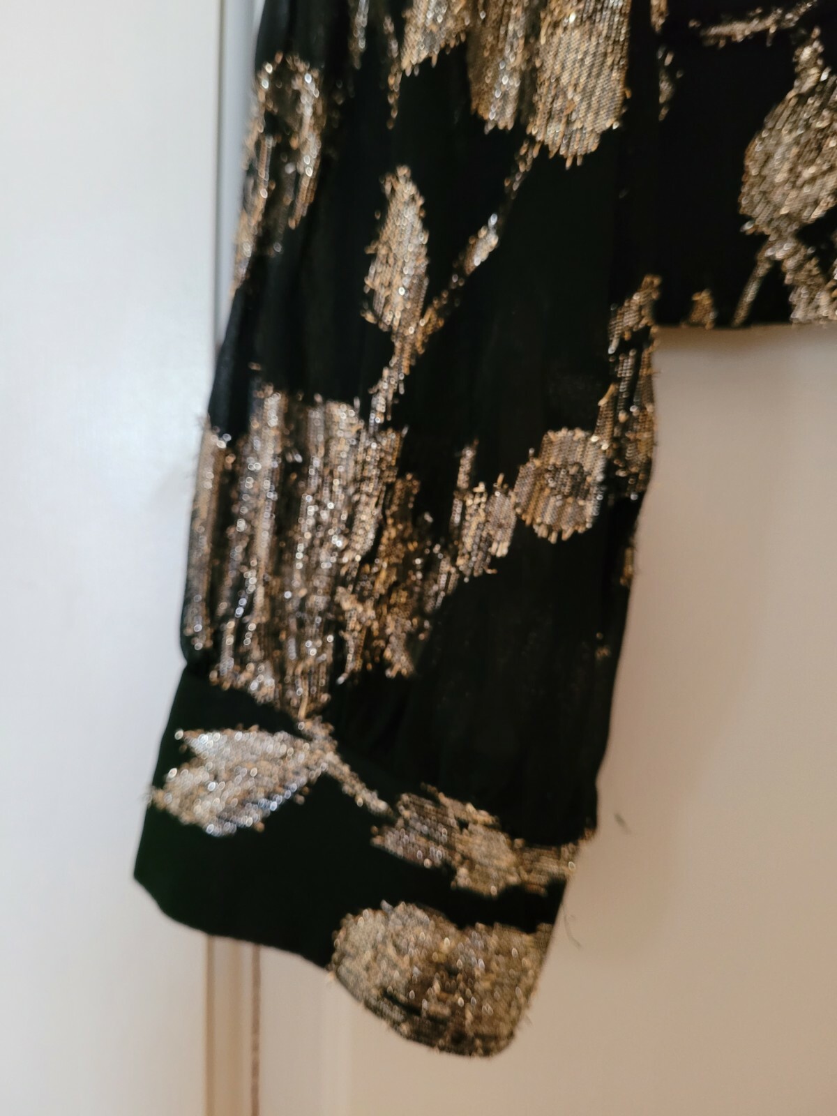 Vintage P.C.F Petite Size 12 by Donald Curtis 80-90’s Black Gold Blouse Top USA