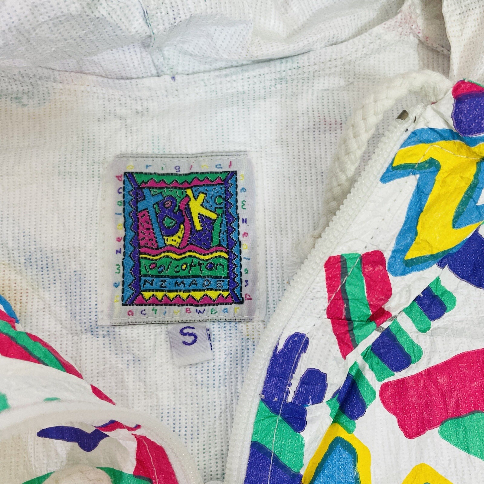 Vintage 80s Sheep New Zealand All Over Print Packable Windbreaker Jacket Small
