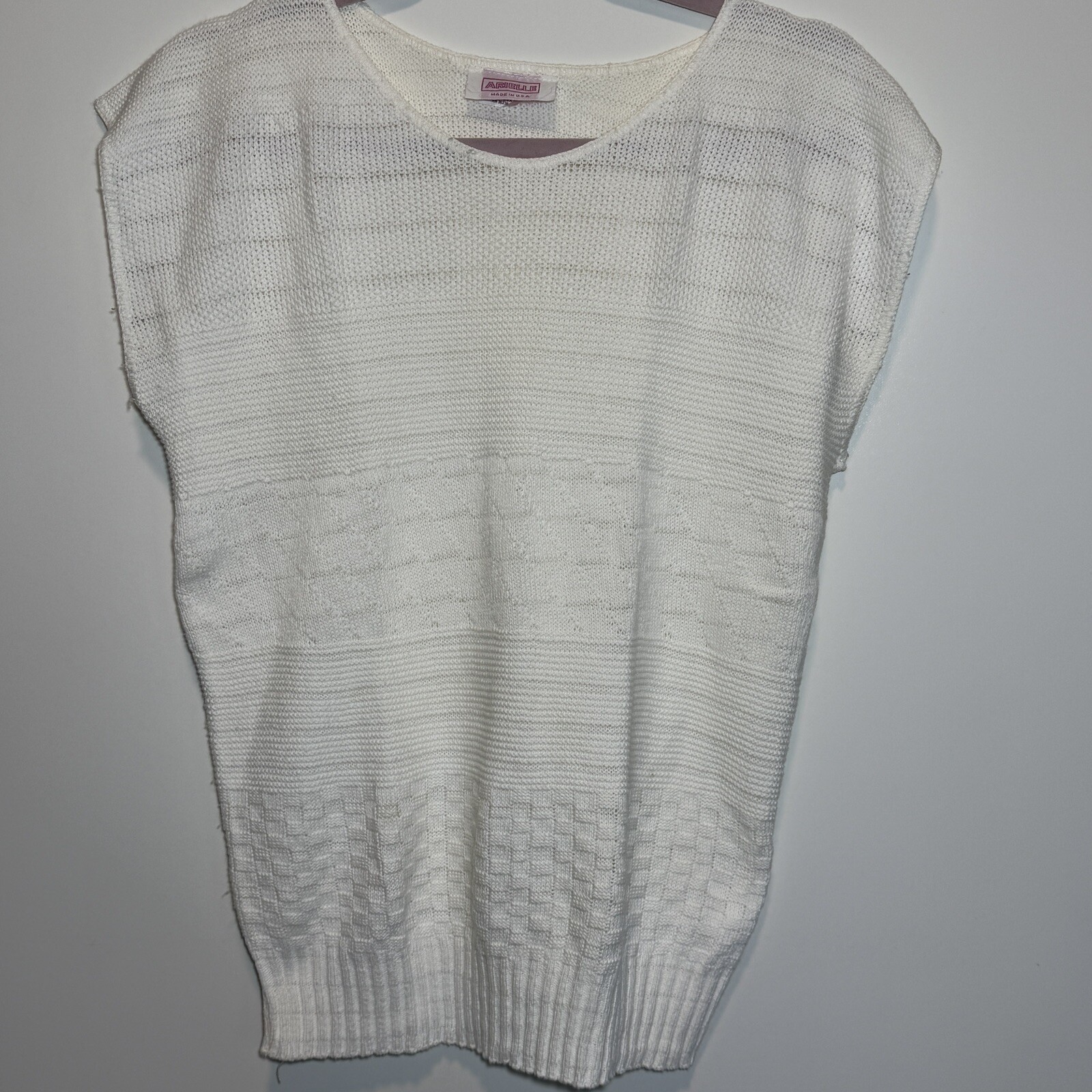 Vintage 70s Arielle Shortsleeve Cotton Open-knit Sweater