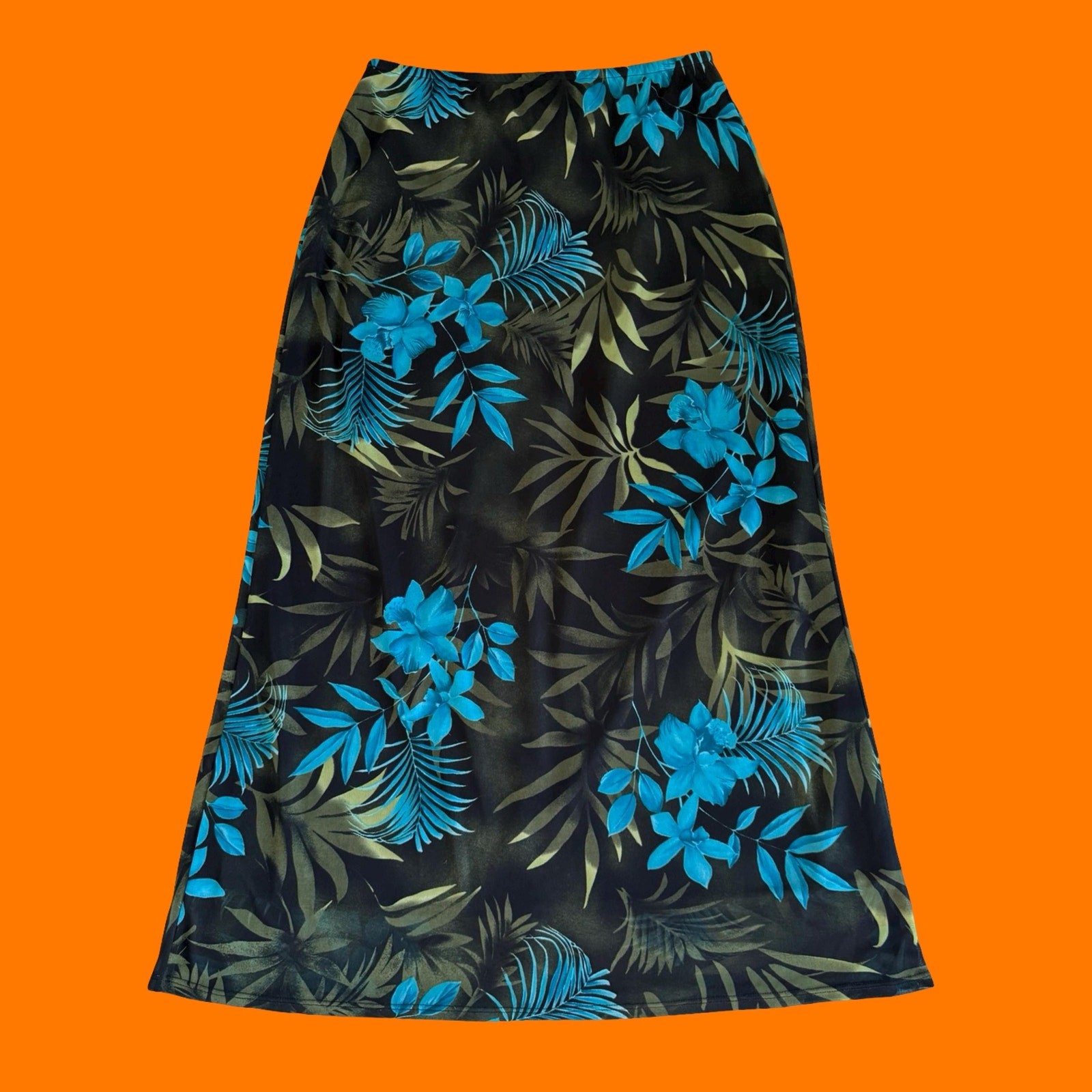 90’s 00’s vintage tropical floral mesh y2k maxi skirt LARGE