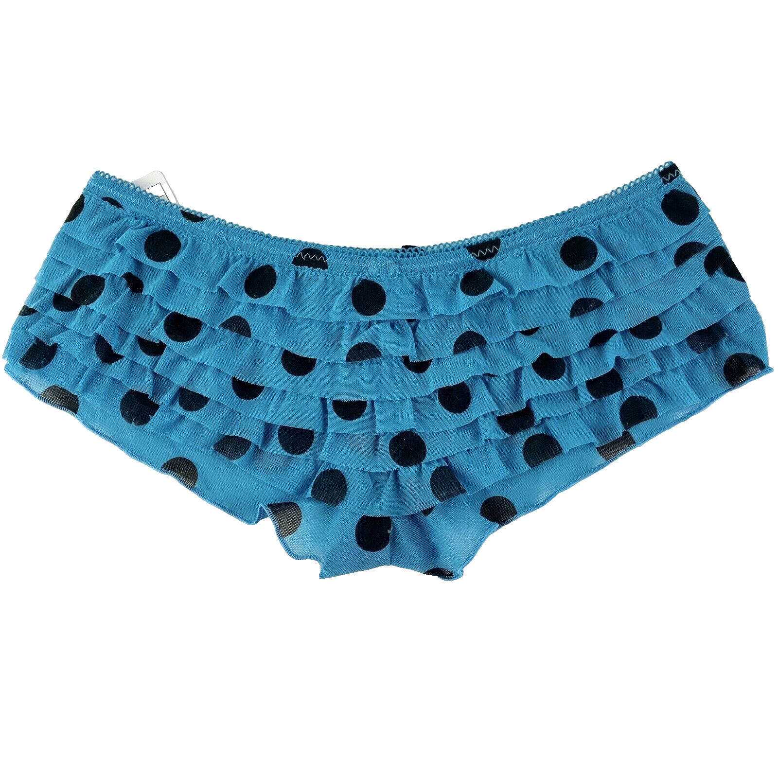 Just Sexy Panties Hip Hugger Polka Dots Ruffles Boy Shorts Size M Vintage