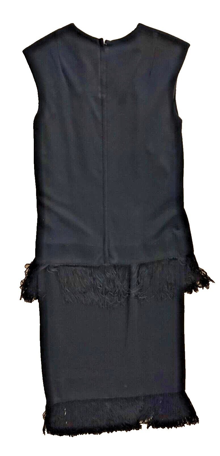 Elinor Gay Original Vintage Black Fringed Dress 20’s Style Sz. S