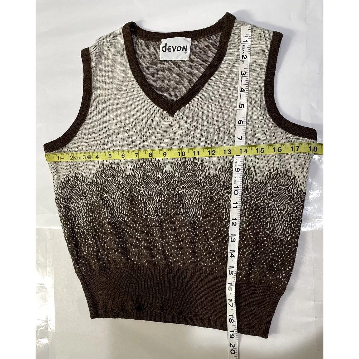 VTG 70s Disco Knit Sweater Vest SZ Small Retro Acrylic