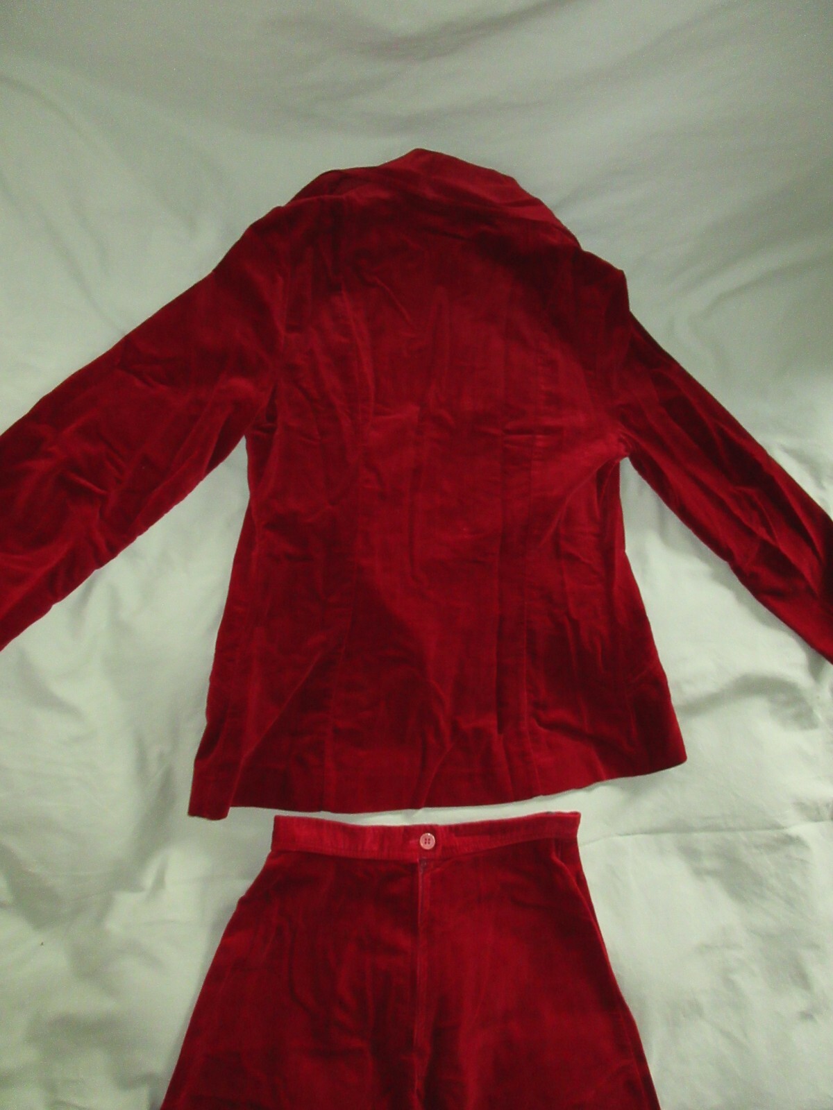 Vintage 90s Y2K Red Velvet Suit Jacket Skirt Long Size 4 / 6 TBL Christmas