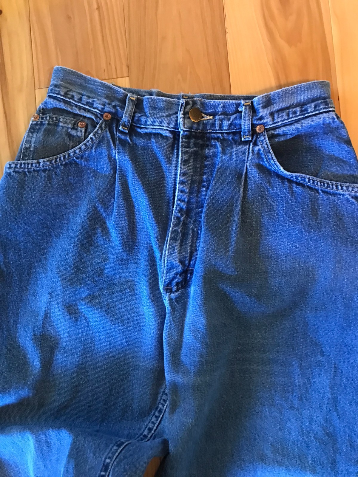 Pleated High-Waisted Jeans, Riders by Lee Vintage 80s Union Label Size 13