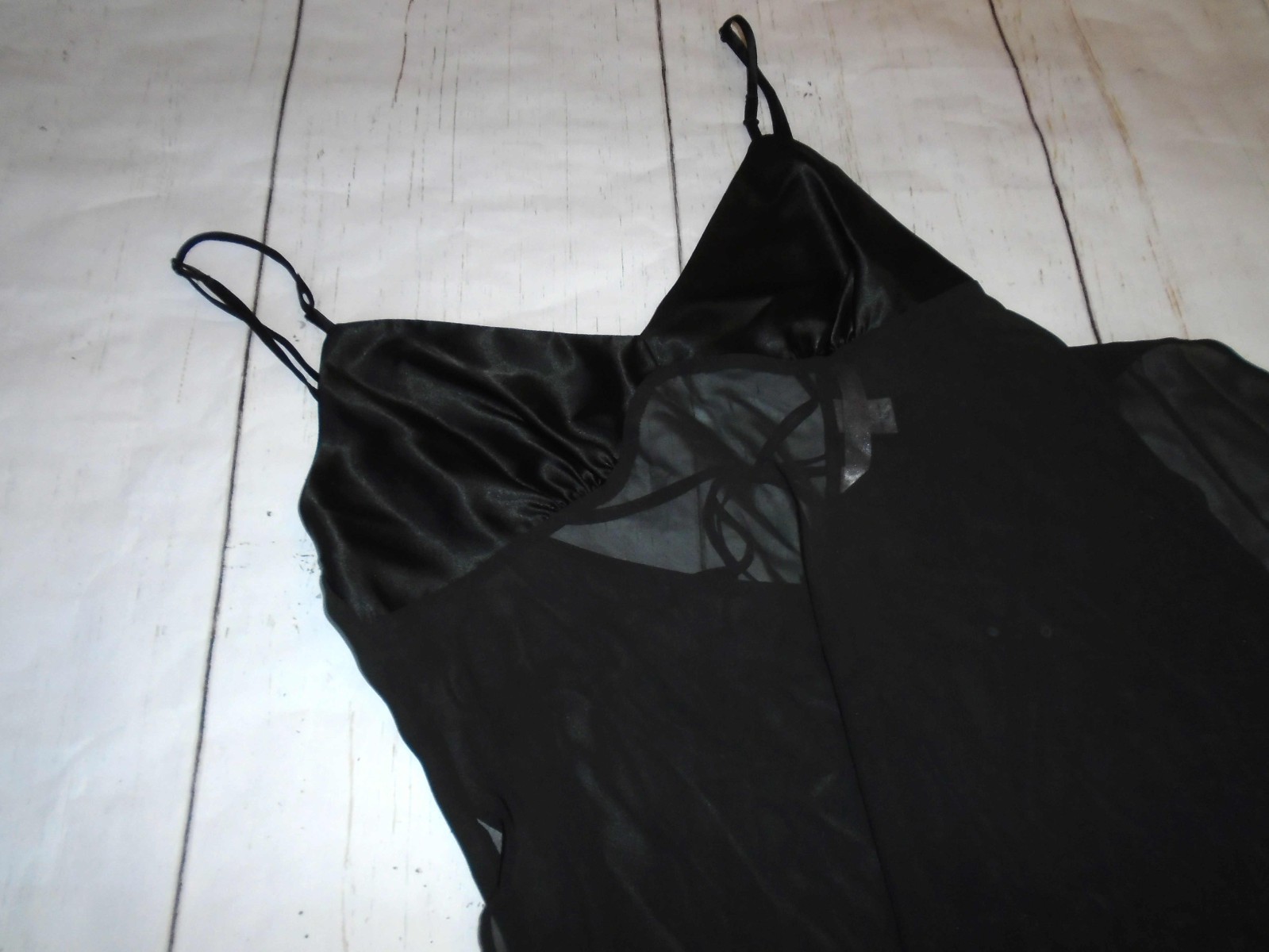 Black Chiffon & Silk Vtg Y2K VICTORIA’S SECRET Lingerie Babydoll Nightie XS
