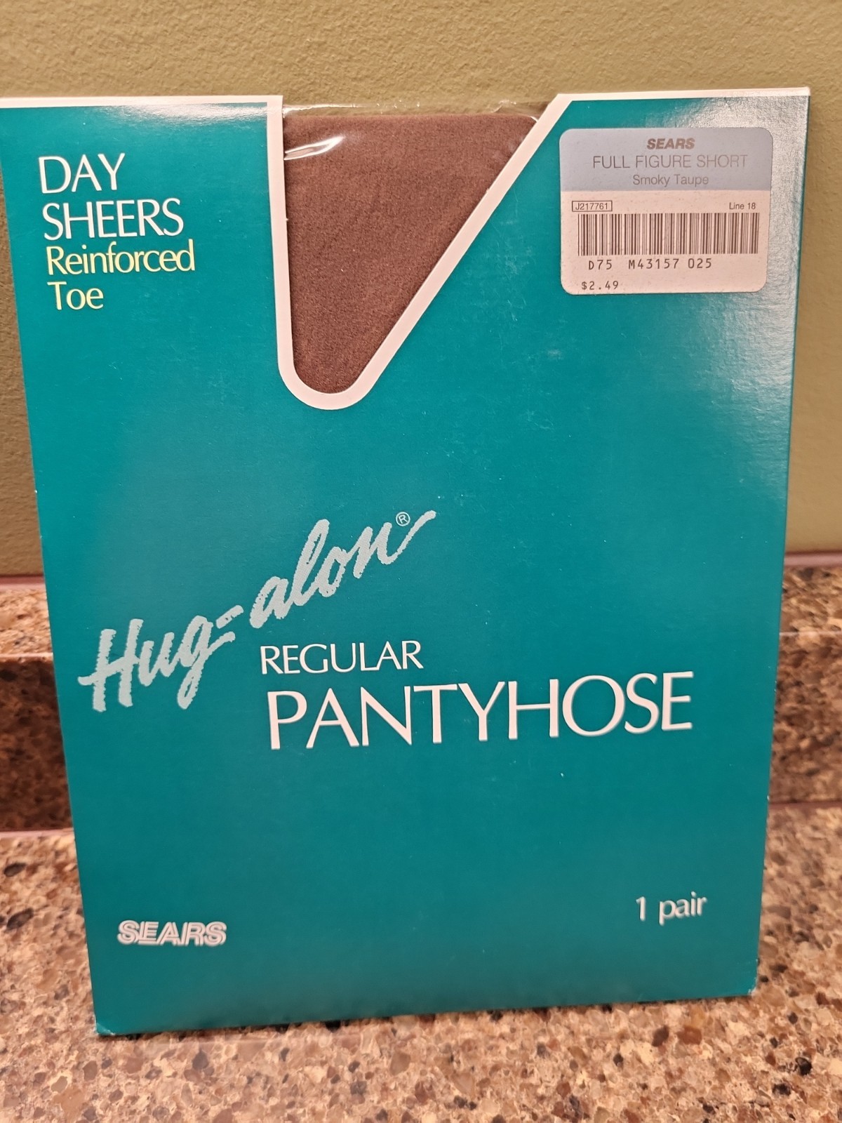 VTG Sears Hug Alon Day Sheer Pantyhose Full Figure Short Lot Of 6 Various Colors