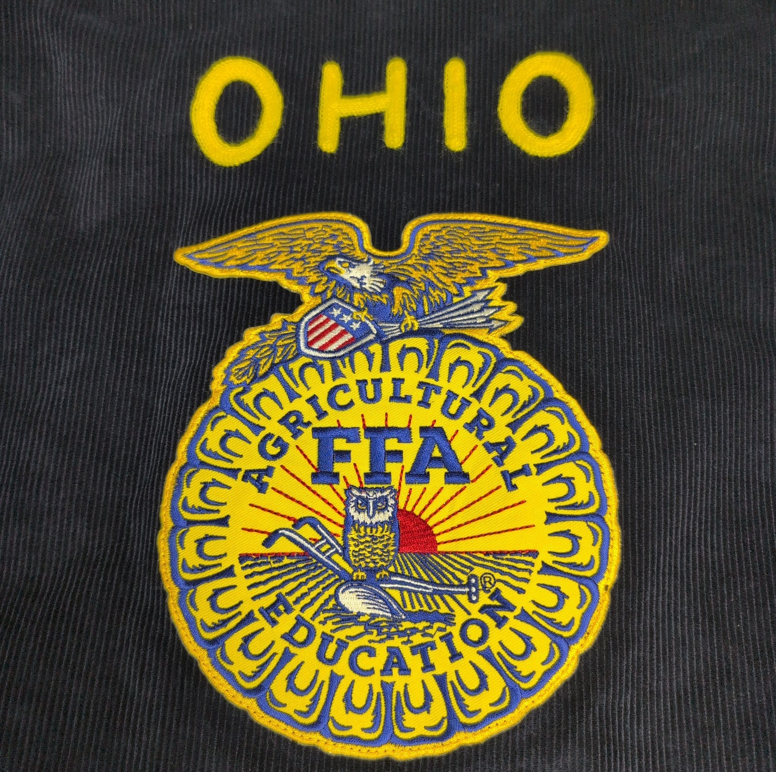 VTG FFA Future Famers Of America Corduroy Jacket Womens 103-38 John Glenn Ohio