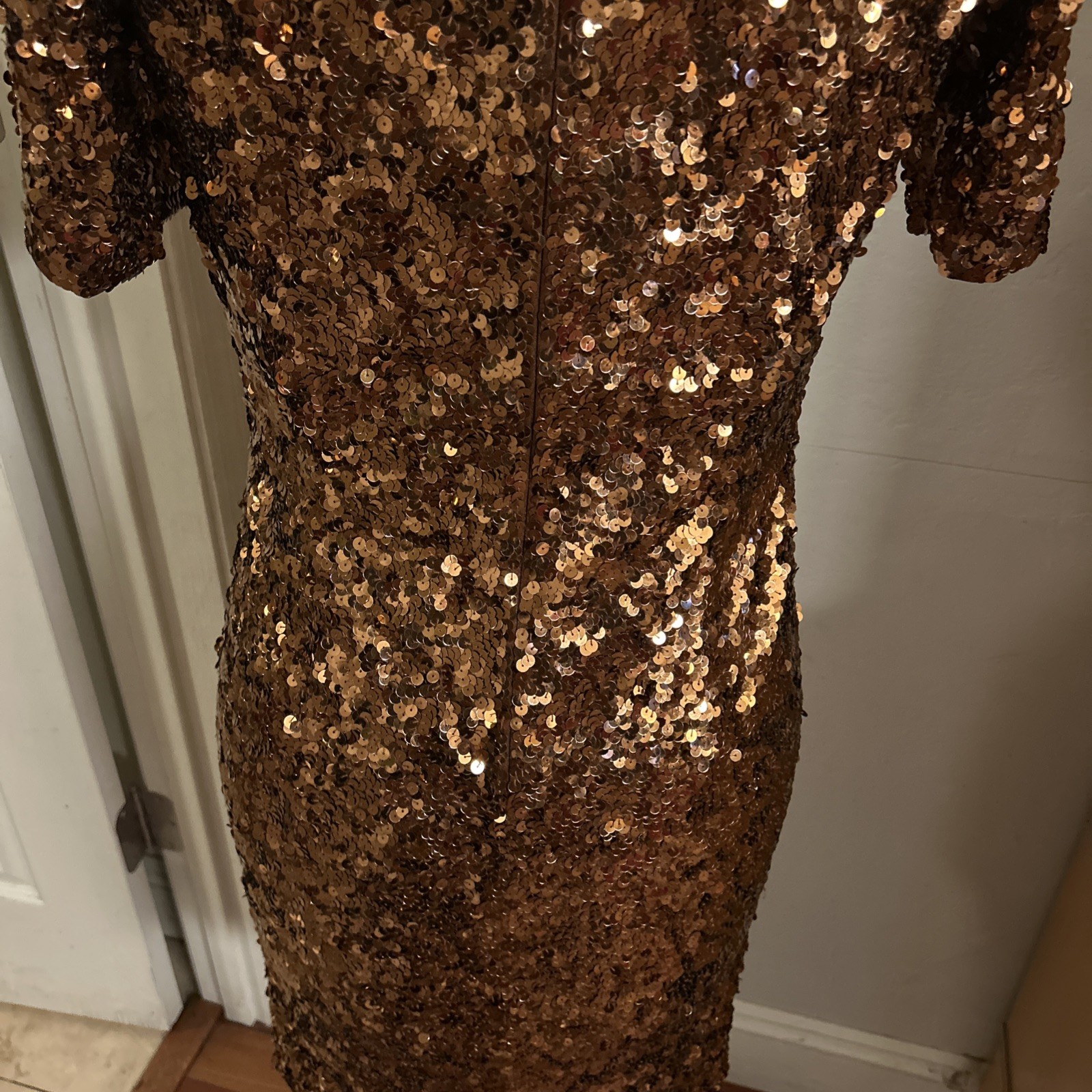 Vintage Modi for Neiman Marcus Sequined Mini Brown Dress Women’s Small