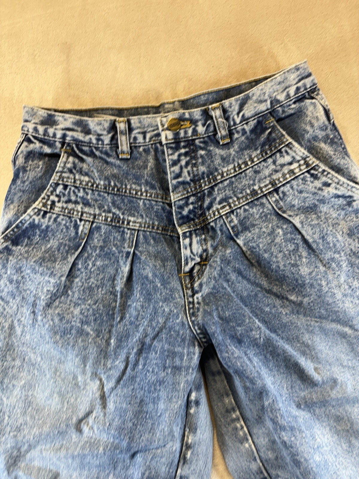 Vintage 80s Honors Acid Wash Denim Jeans High Waist Tapered Blue Size 14