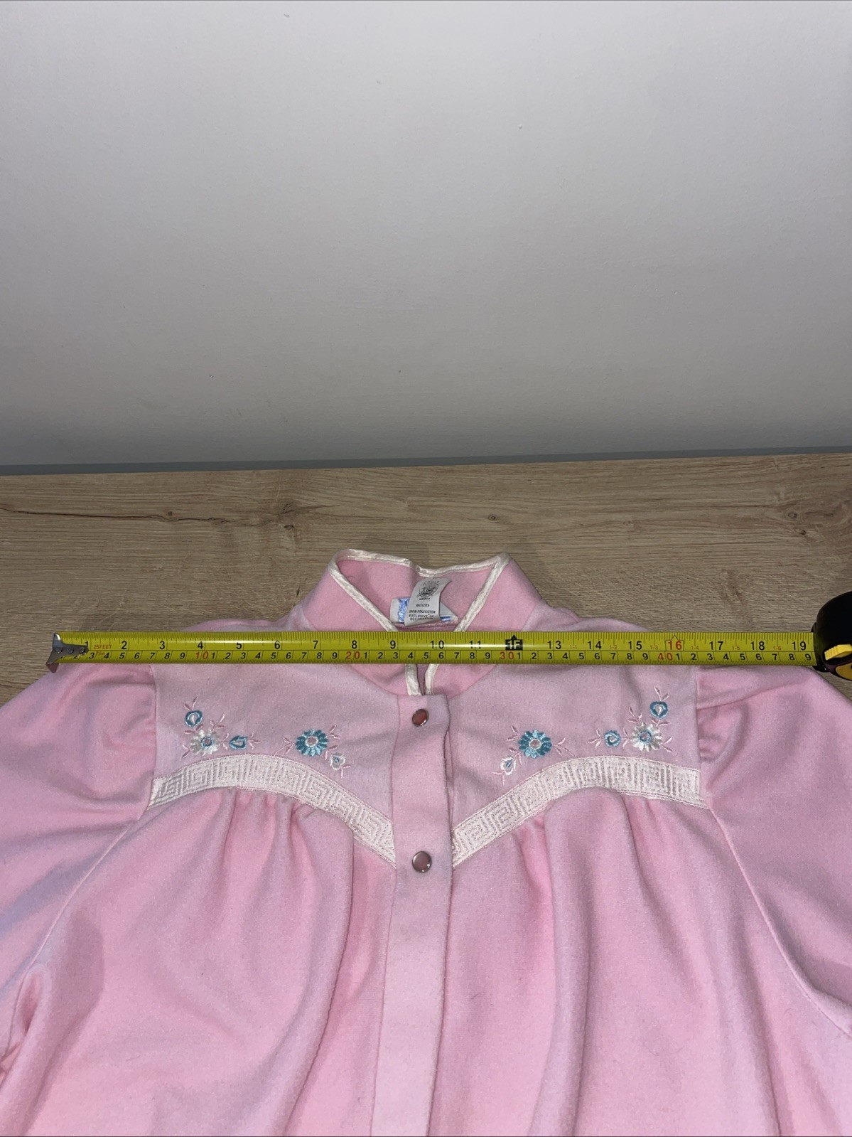 Vtg 1970s Wolverine Knitting Mills Pink Fleece Housecoat Robe ILGWU Union Made