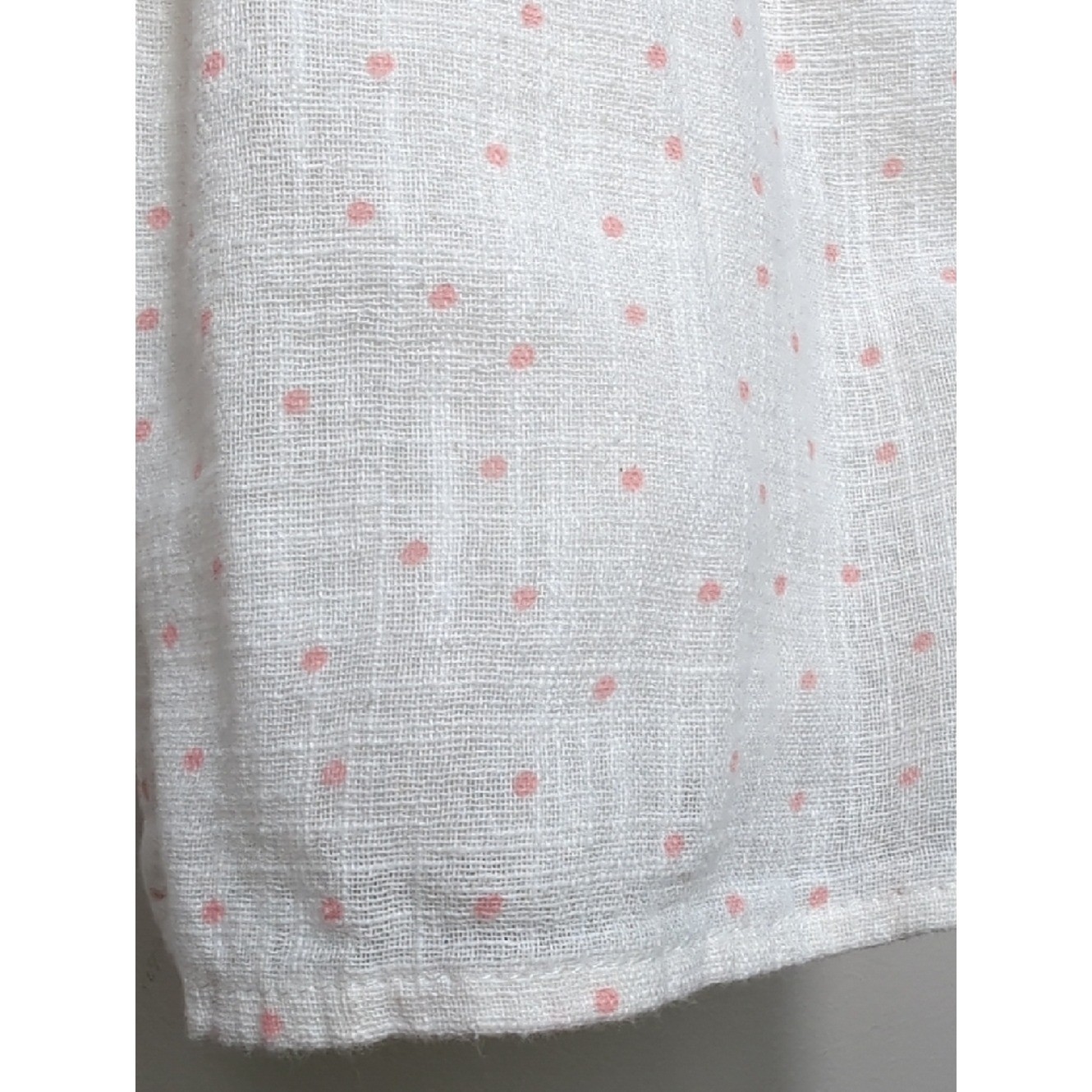 Vtg Y2K White and Pink Polka Dot Smocked Waist Mini Skirt XL Coquette Feminine
