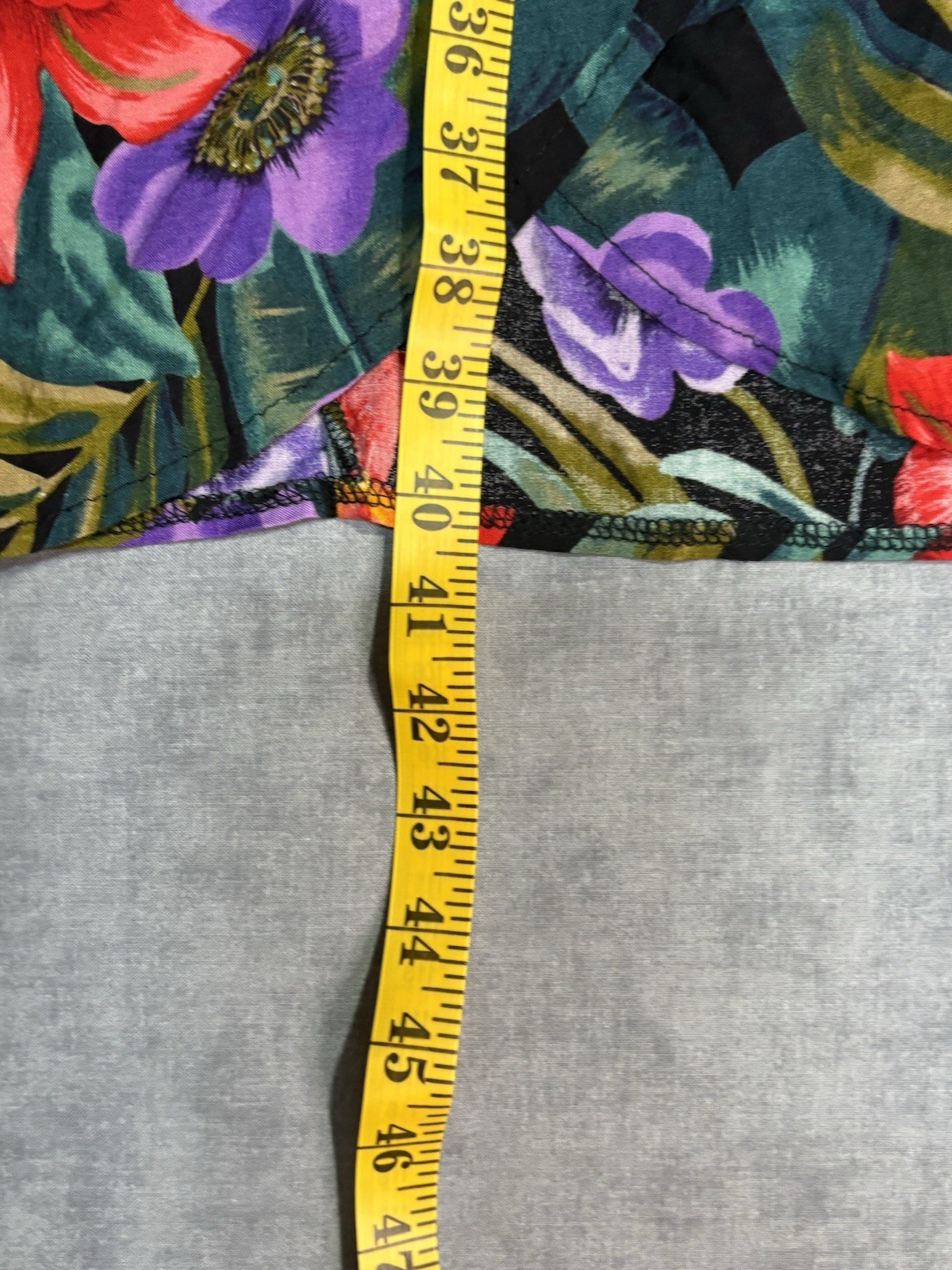 Vintage LA Belle Floral Rayon Midi Dress Women M 90s Tie Waist USA Hawaiian