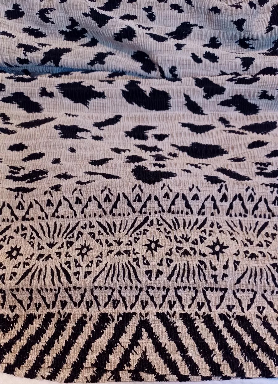 VINTAGE PLEAT PLEAT BY RAFAEL SLEEVELESS MAXI DRESS ABSTRACT/TRIBAL PRINT SMALL
