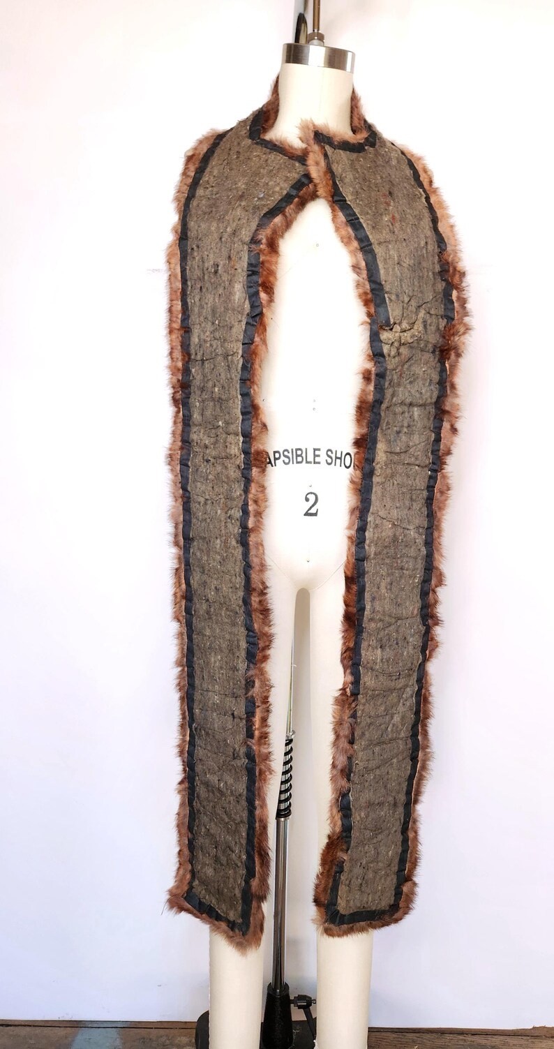 Vintage LONG Mink Fur Collar Cape Capelet Extra Long Fur Stole Shawl Shrug 30s