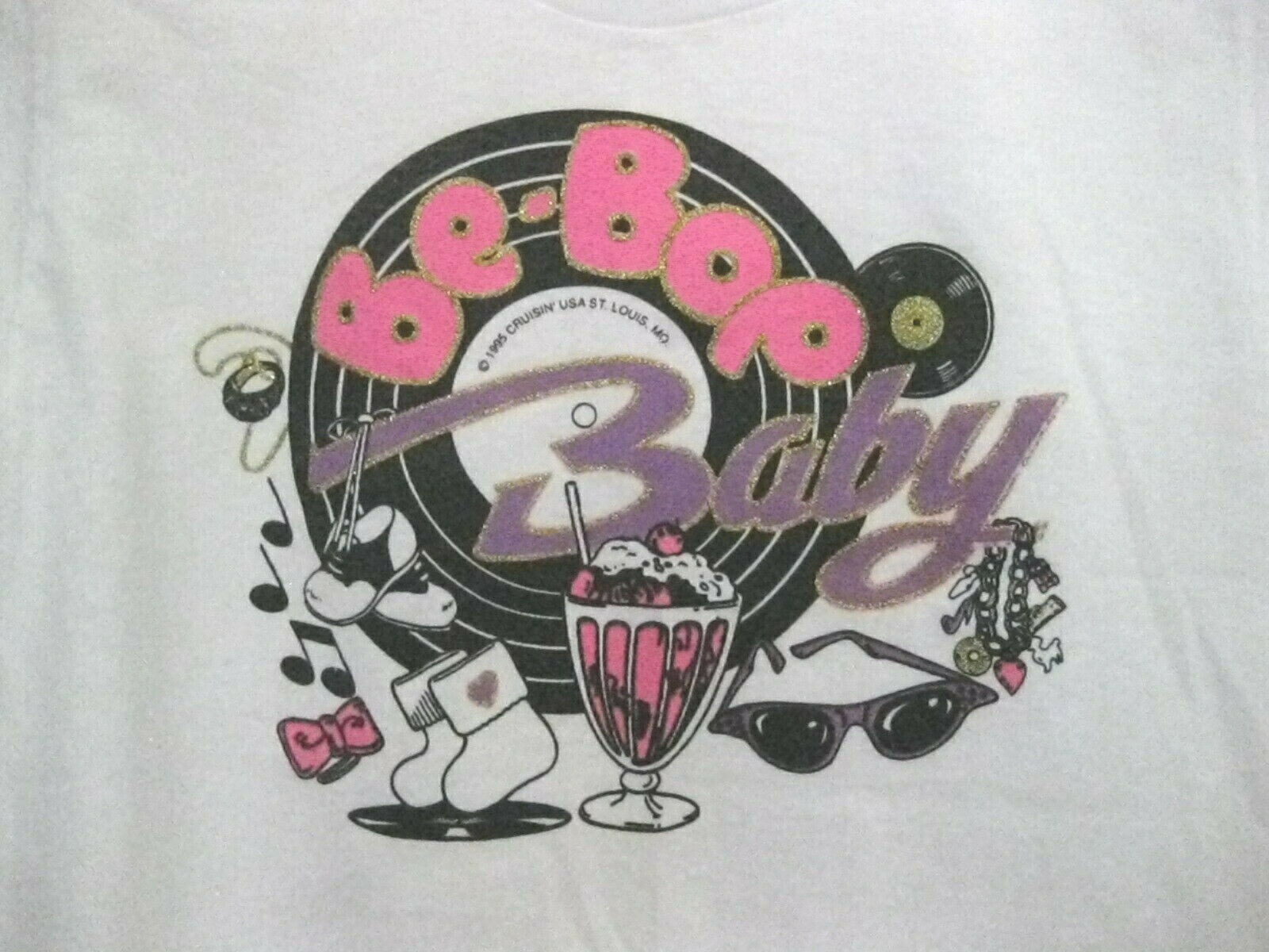 T Shirt Tee „Be Bop Baby” Cruisin USA Size 10/12 Fruit of the Loom Best Vtg