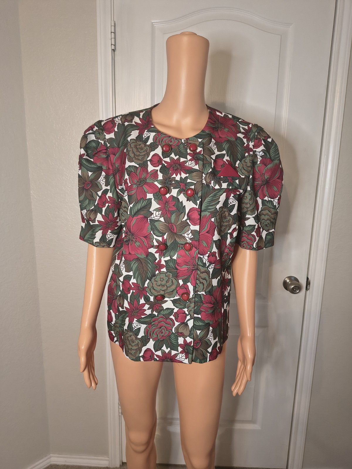 Vintage Christmas Cottagecore Farmhouse Cabincore Jacket Top Approx Size M -DP34