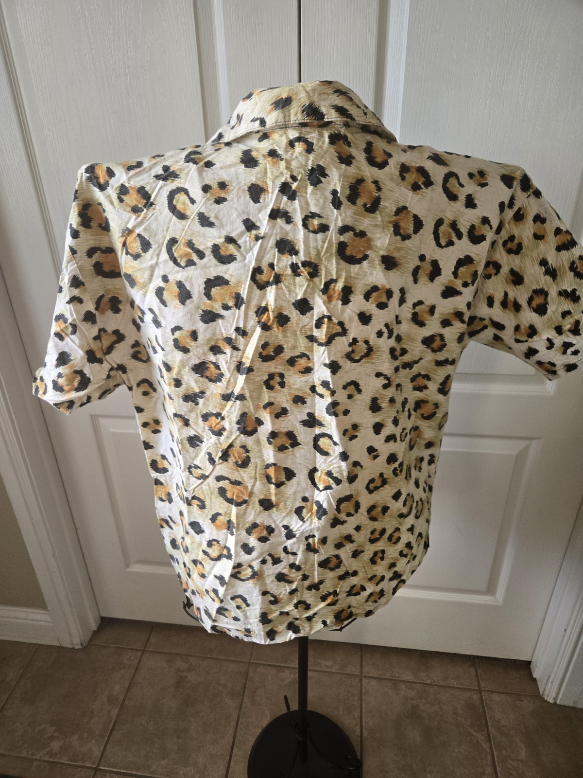 Vintage 80’s CALIFORNIA CONNECTION SS Button Up Top Shirt Blouse Large