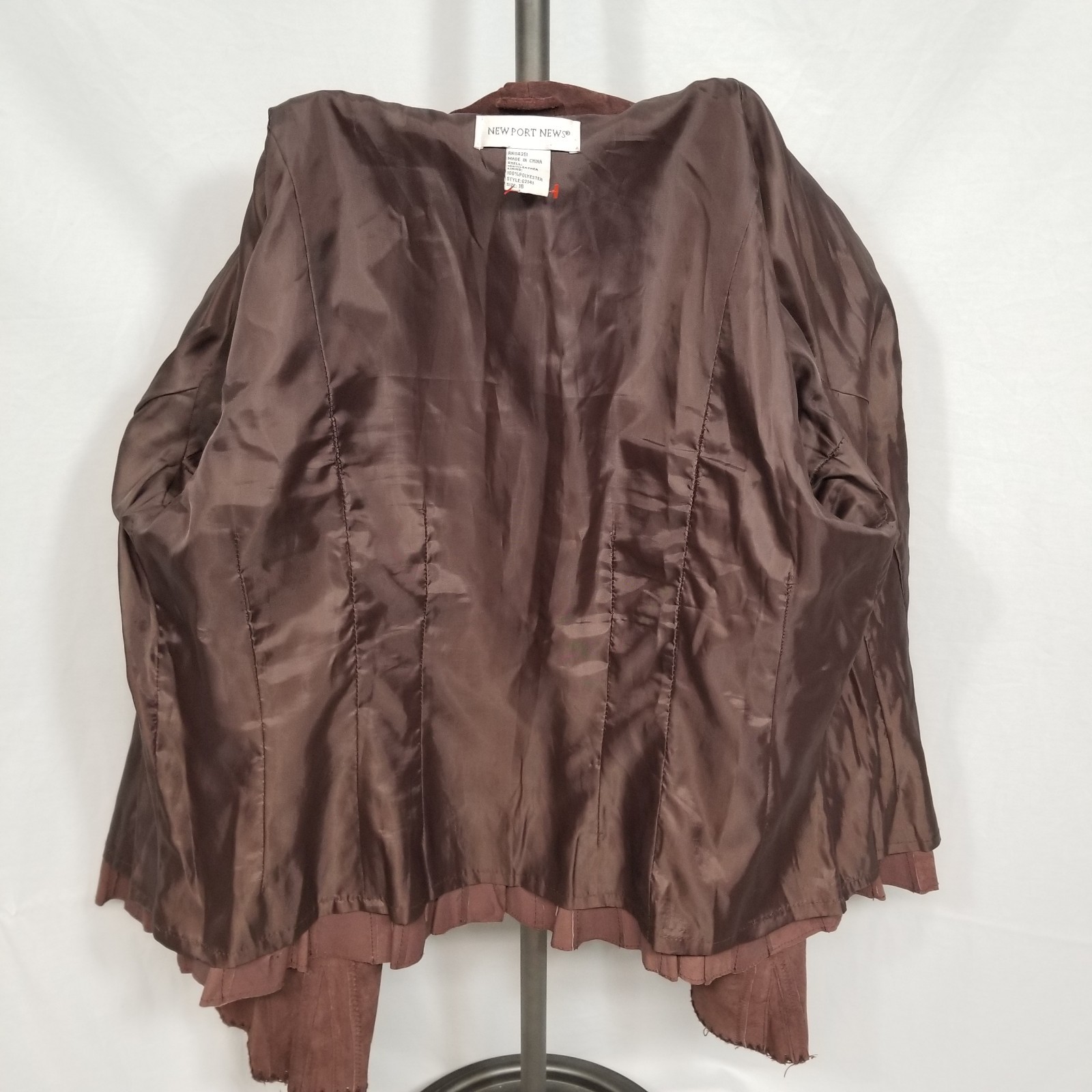VTG Newport News Chestnut Brown Genuine Suede Womens Sz 16 Stylish Blazer