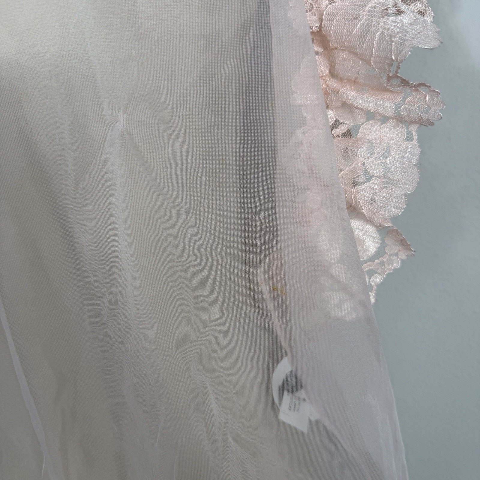 Vintage Alana Gale Cover Up Lace Chiffon Sheer Fairy Dainty Ballet Lingerie XL