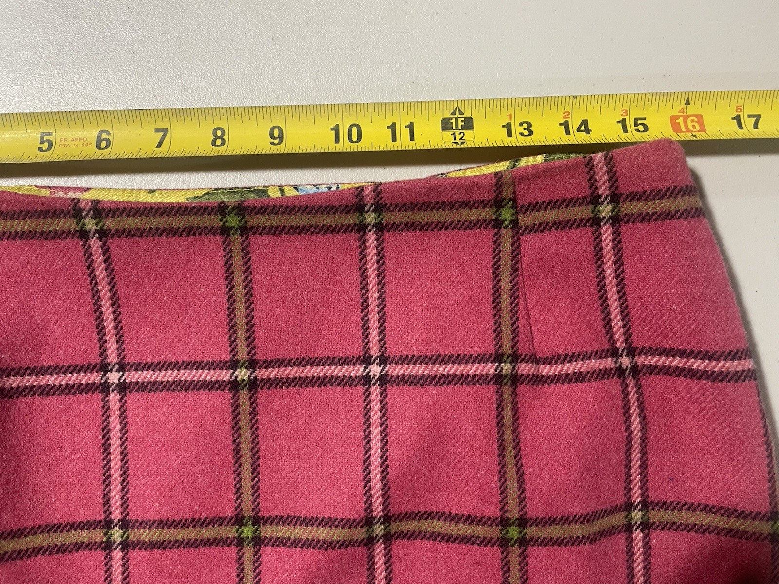 Maxou Vintage Wool Hot Pink Tartan Plaid Pencil Pour Toi Skirt Sz 8 MADE USA