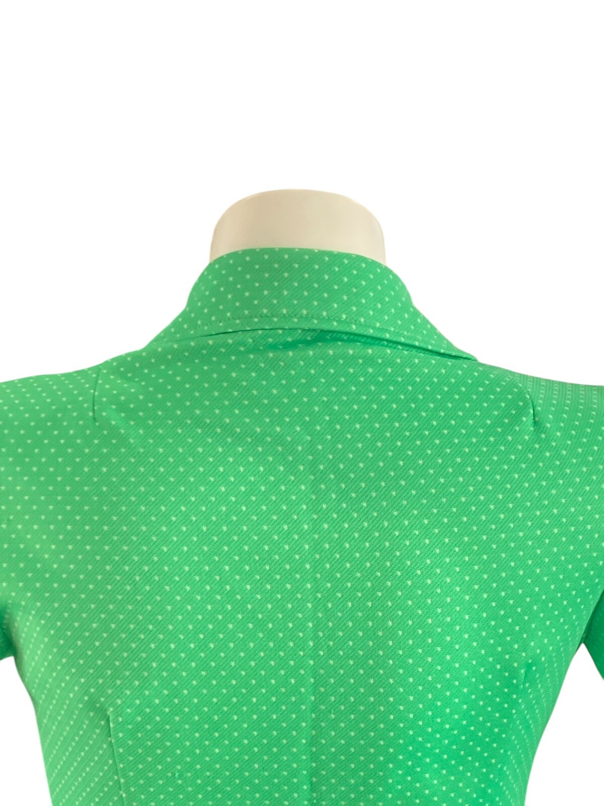 VTG Women’s Lorac Originals Green Polka Dot Shirt Dress USA Union 70’s