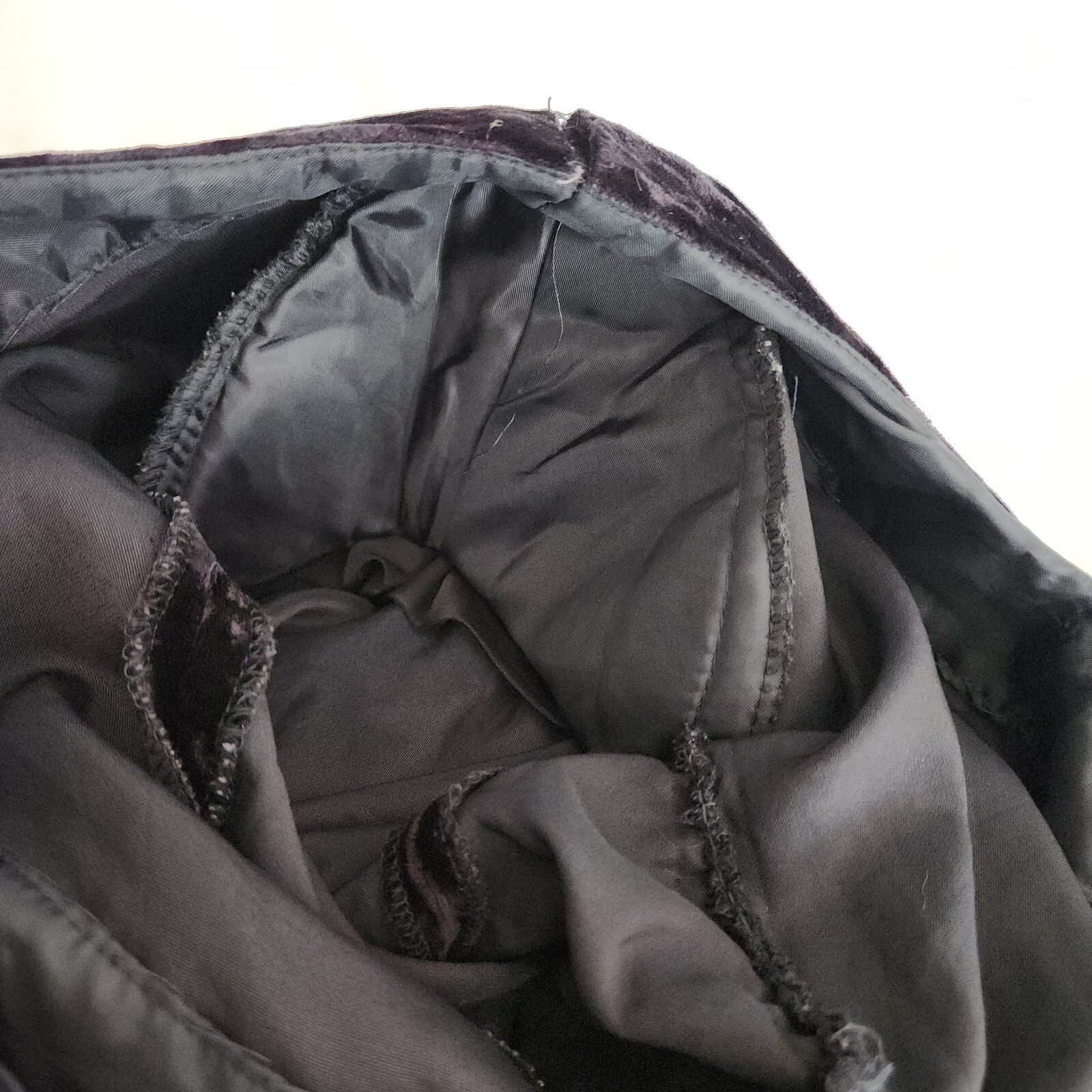Vtg 80s Witchcore Black Velvet Dress 6 Drop Waist Ruffle Skirt Witchy Grunge
