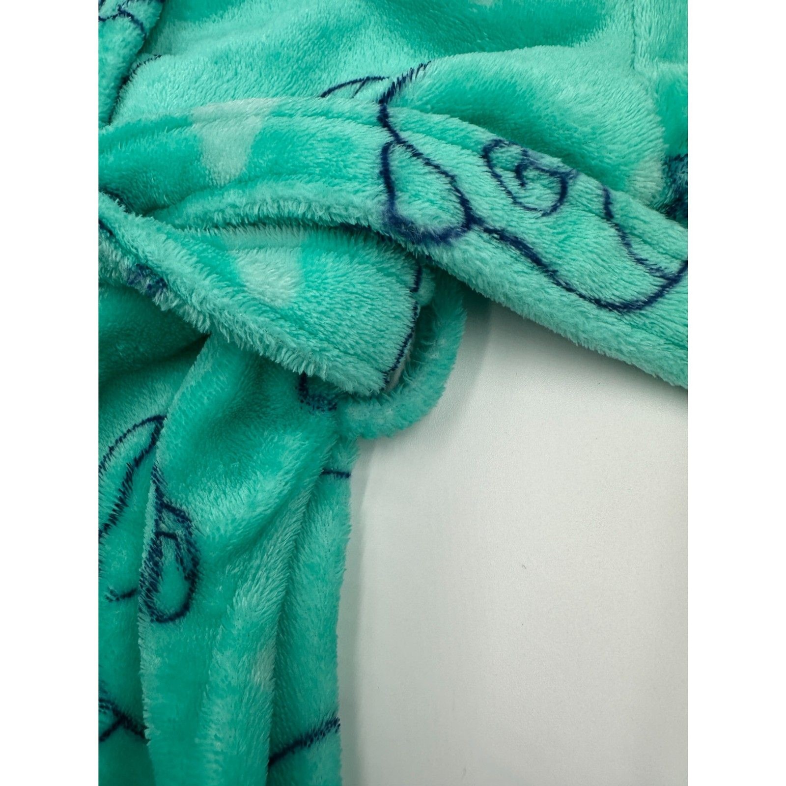 Squishmallow Bath Robe for Kids w/Hood & Cord Pockets SZ M Graphic Robe Green