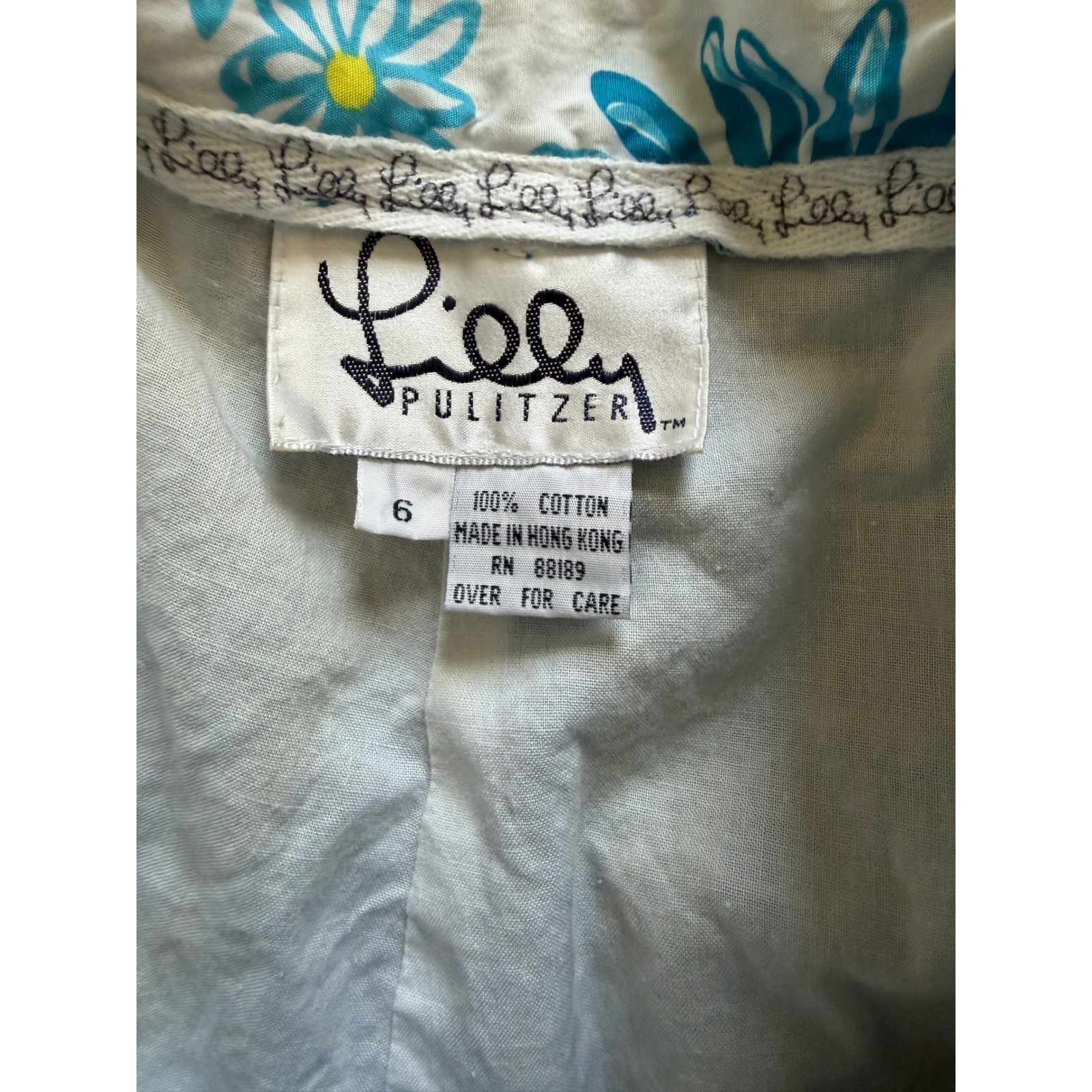 Lilly Pulitzer Vintage Turquoise Blue Cotton Pleated High Rise Shorts Size 6