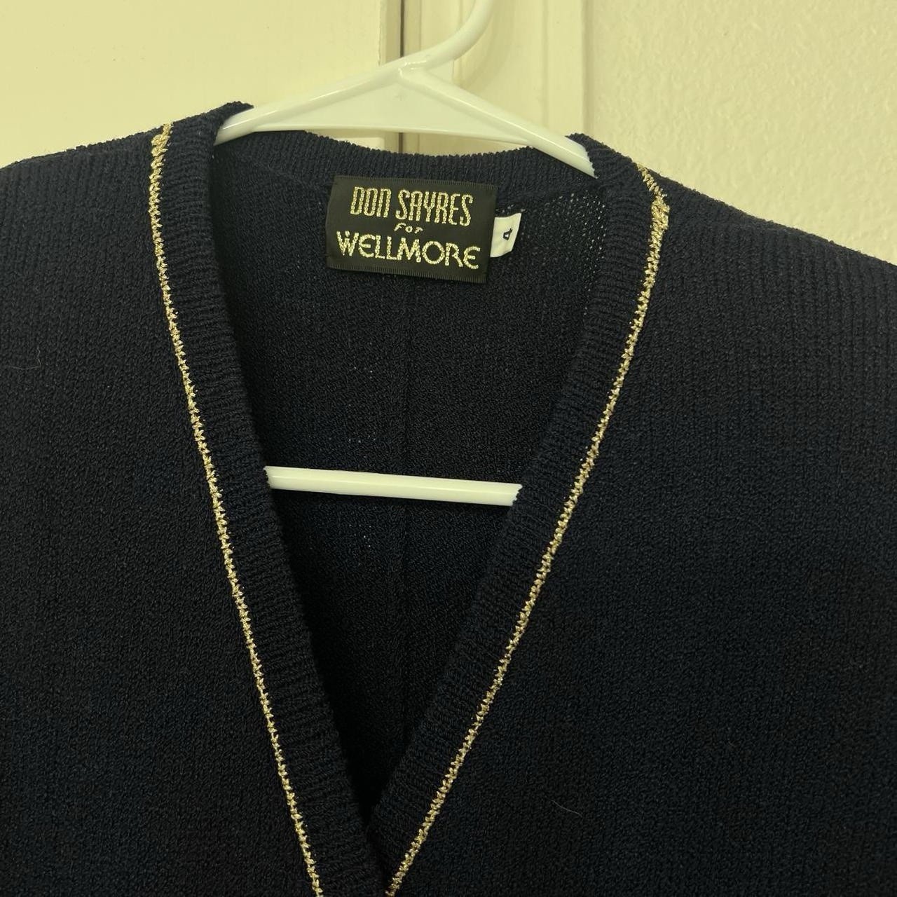 Don Sayres For Wellmore Navy Blue Gold Vintage Nautical Dress 4 Sailor Designer