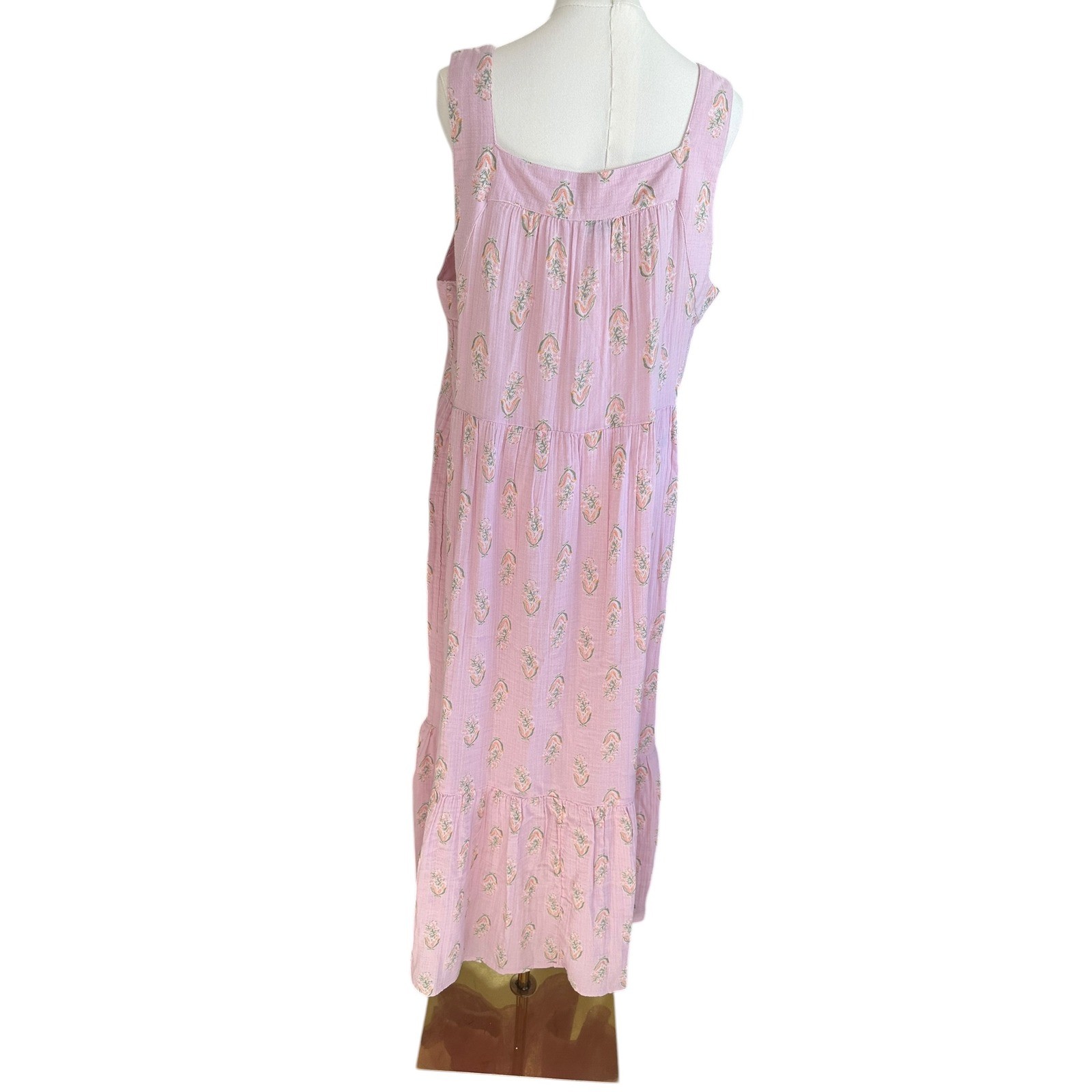 Cottagecore Prairie Romantic Feminine Coquette Girl Tiered Maxi Dress NWT XL