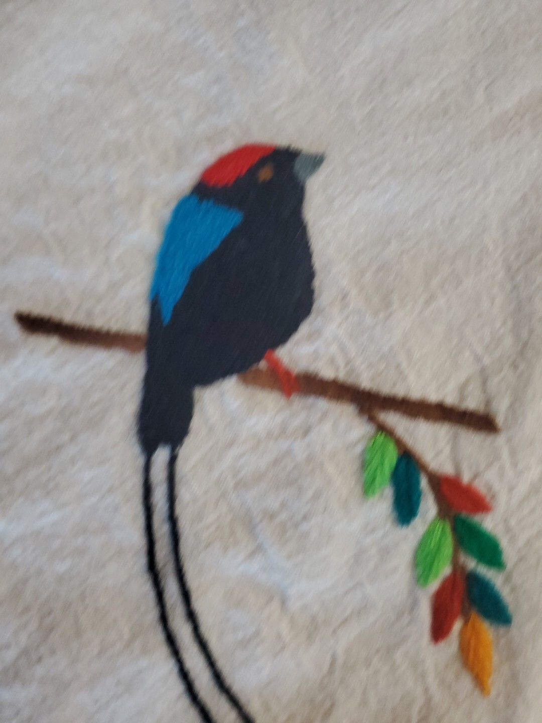 Vtg Handmade Vest Bird Embroidered Applique Womens Sz XL Cottagecore Art