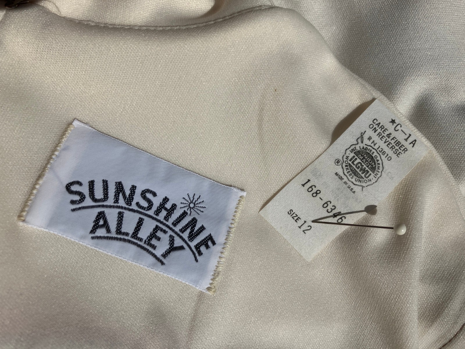 Sunshine Alley dress polyester VTG sz 12 pleated brown ILGWU machine wash dry
