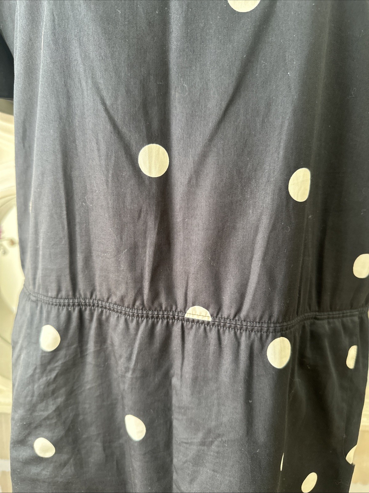Arnys Paris Rare 60s Women’s Black & White Polkadot Cotton Poplin Day Dress 36