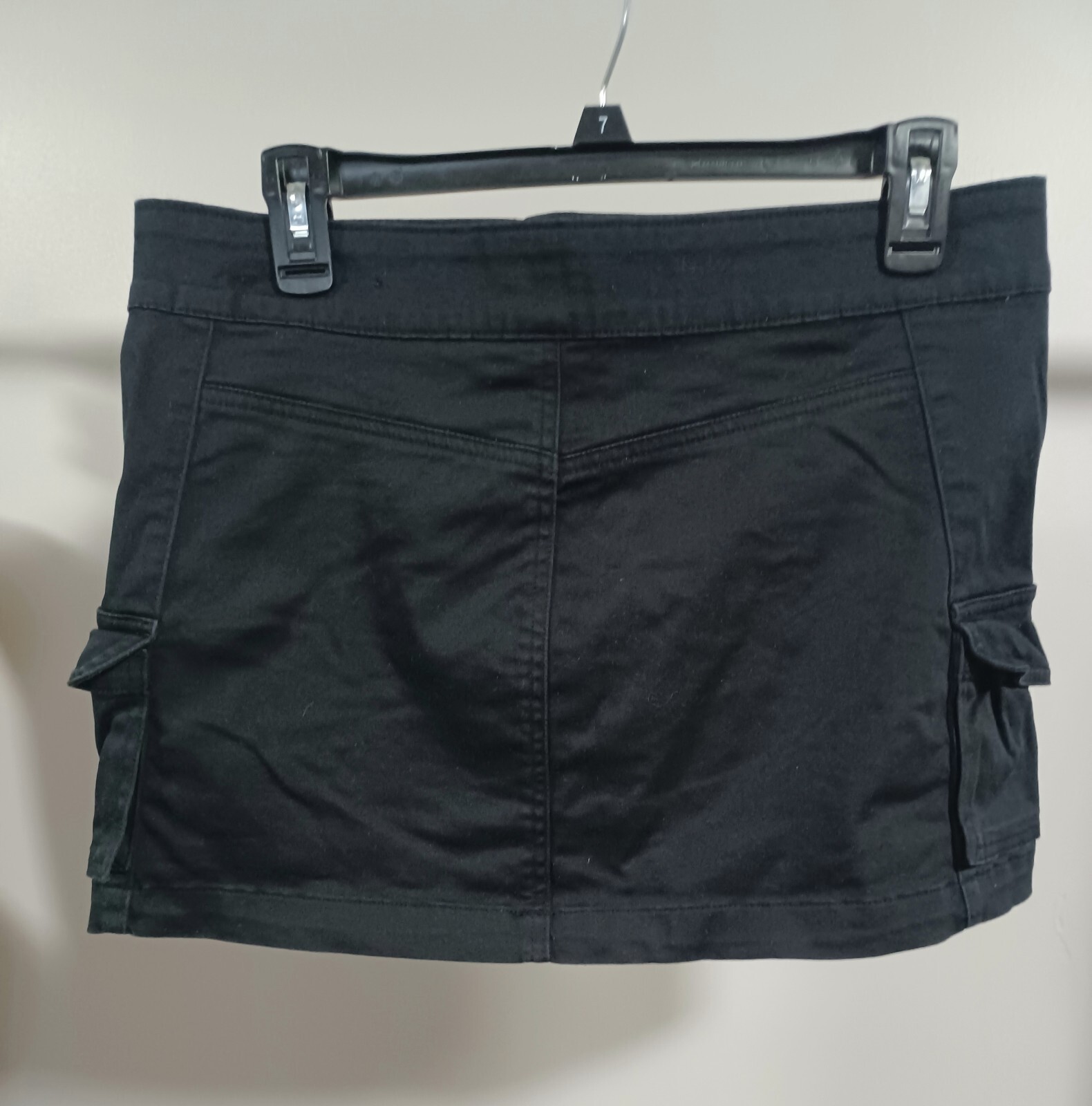 Vintage 90s SQUEEZE Mini Skirt Black Punk Goth Metal 9/10