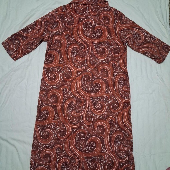 Vintage 60s 70s Kay Whitney Psychedelic Swirl Day Dress Housecoat – L / XL