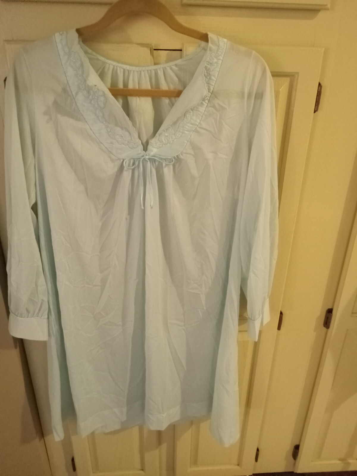 Vintage Lingerie Gaymode Blue Waltz Nightgown JC Penney Embroidery M L 44