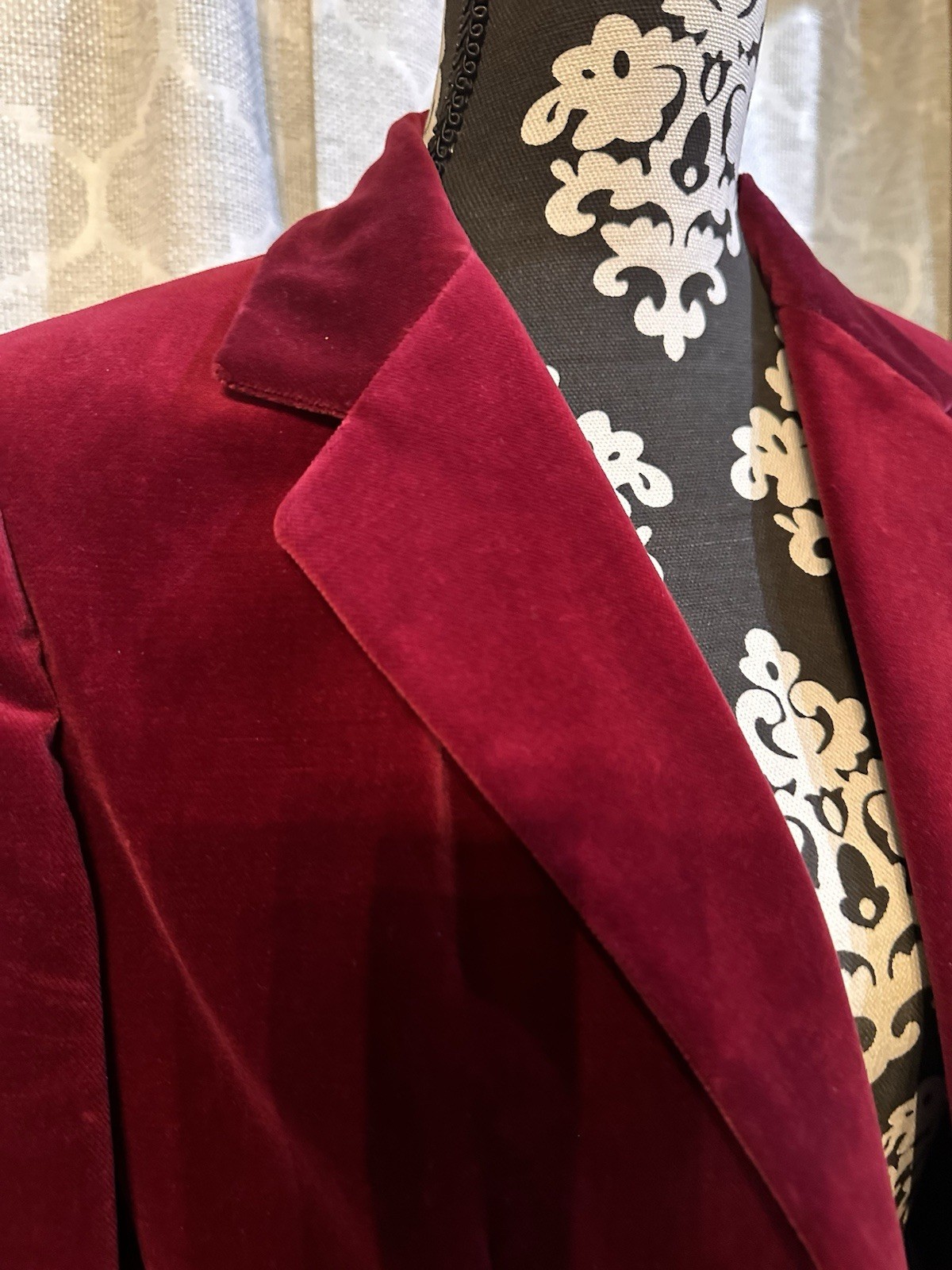 VTG 1960s Jantzen Ruby Velvet Blazer Gold Tag Diving Girl Mid Century Mod Sz 14