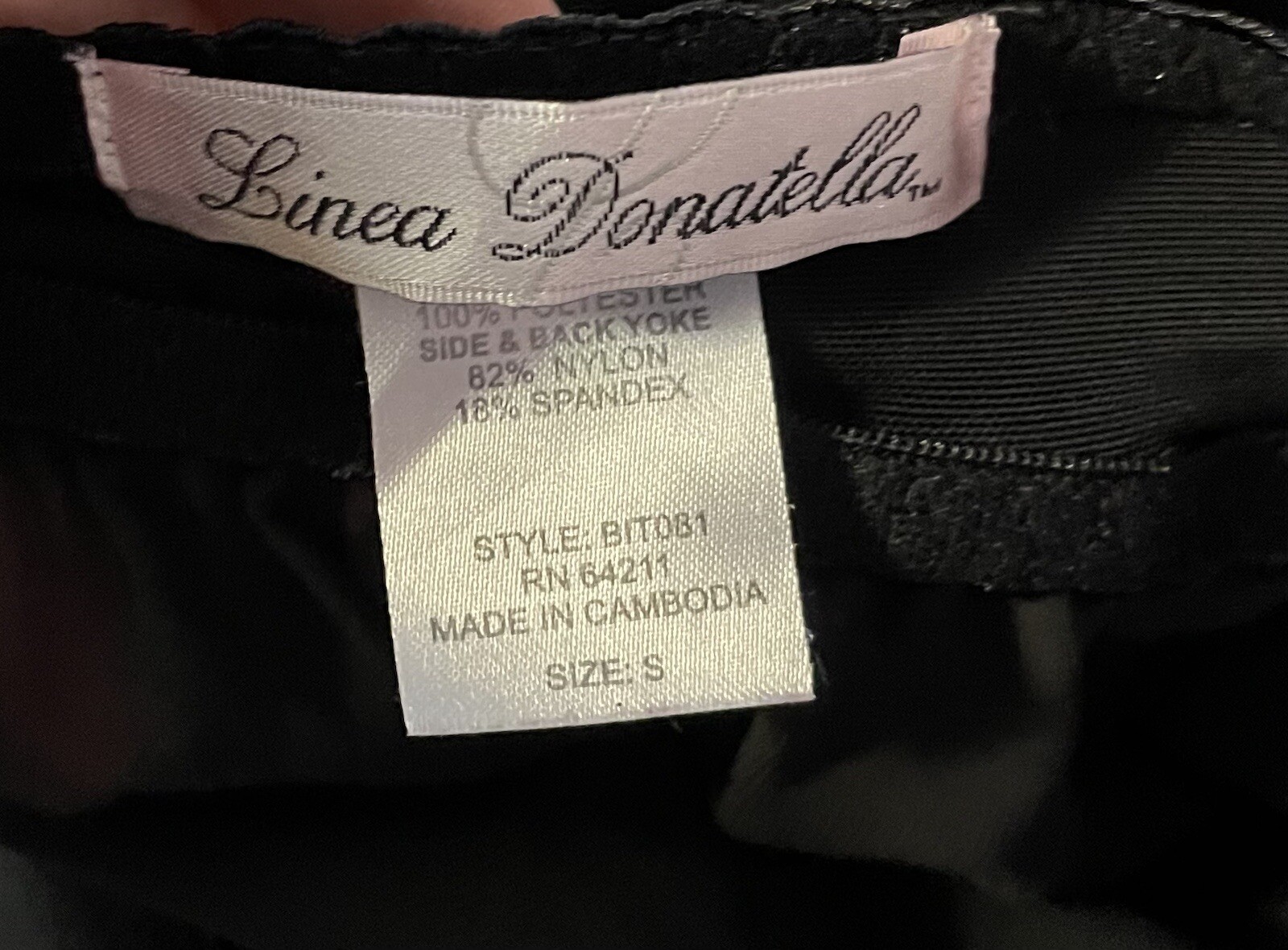 LINEA DONATELLA Black Sheer Red Satin Trim Ruffle Nylon Nightie Womens S NOS