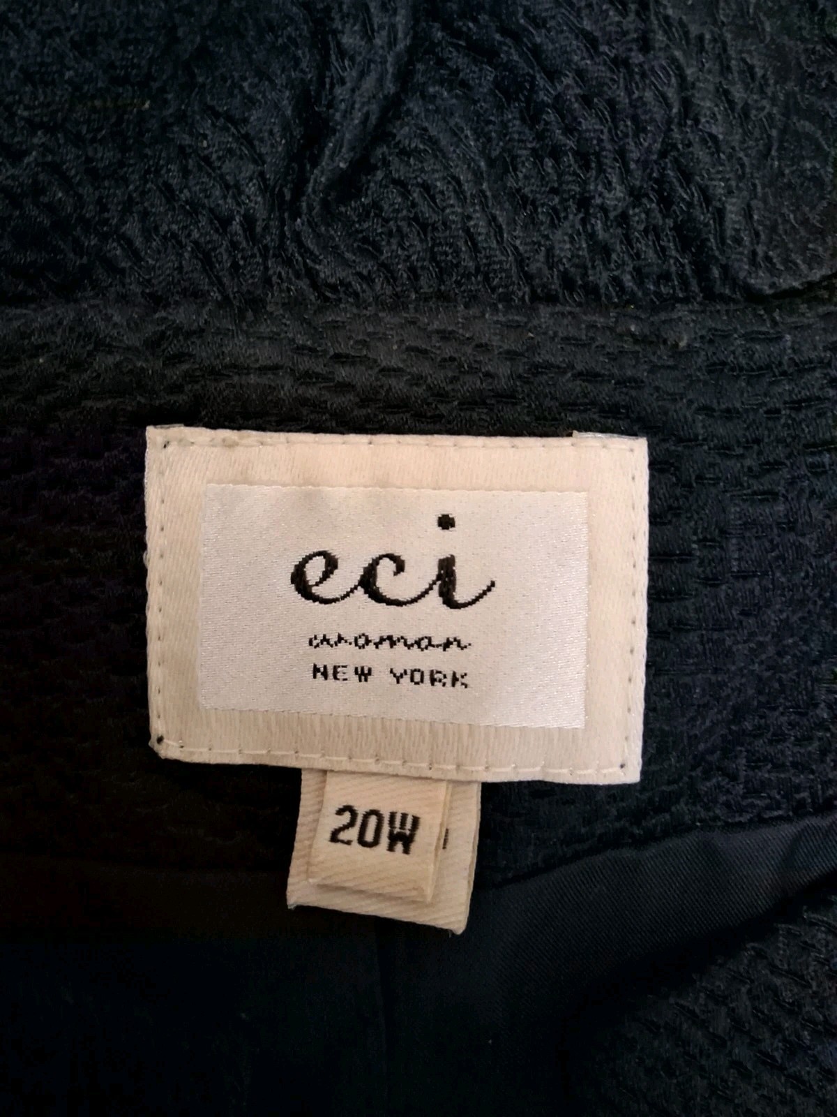 Plus Size Y2K Textured Silk Blend Evening Jacket Black ECI New York 20W