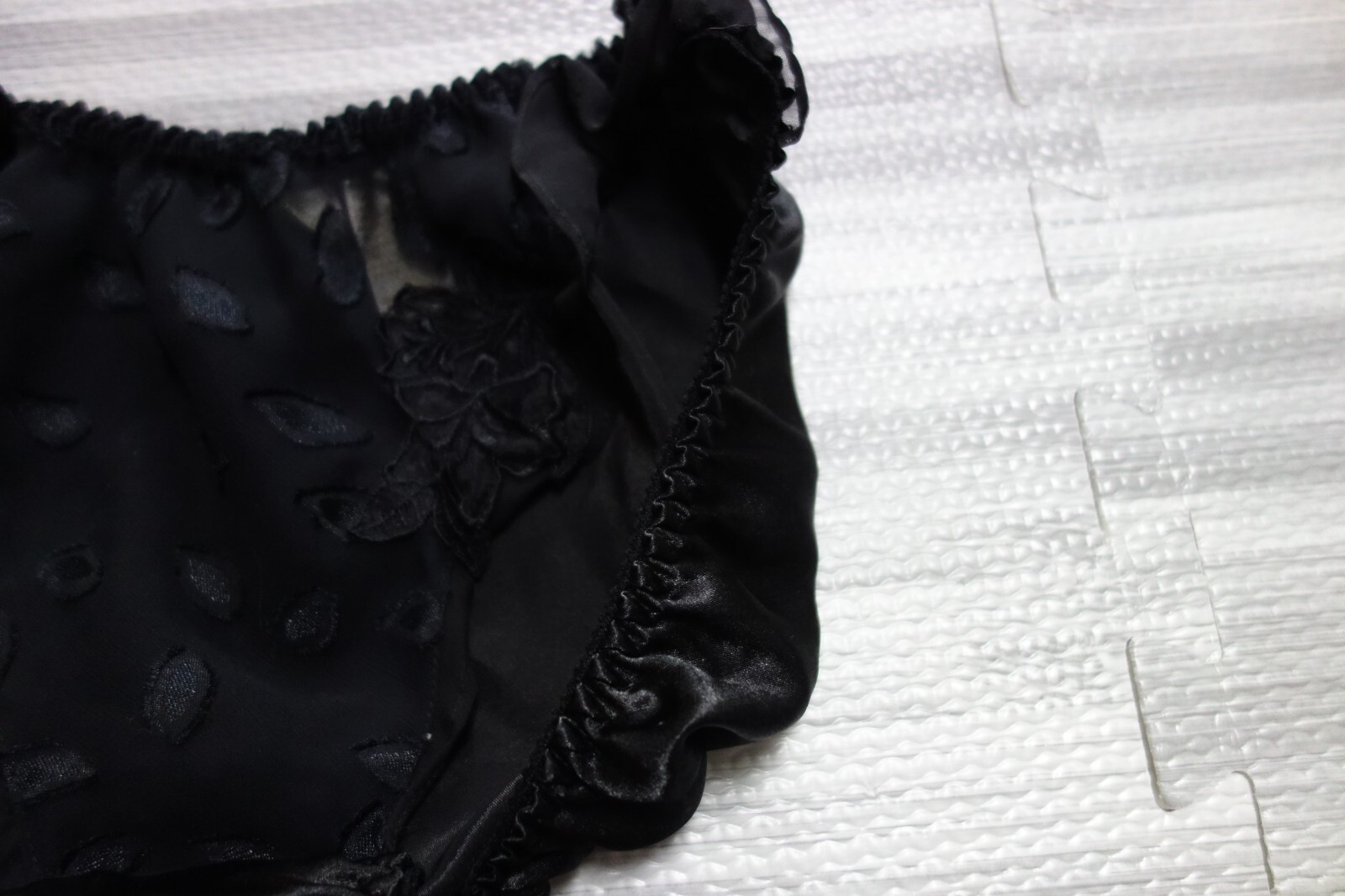 Vtg Gold Label Victoria’s Secret Panties Satin Lace S Wet Look Chiffon Panel