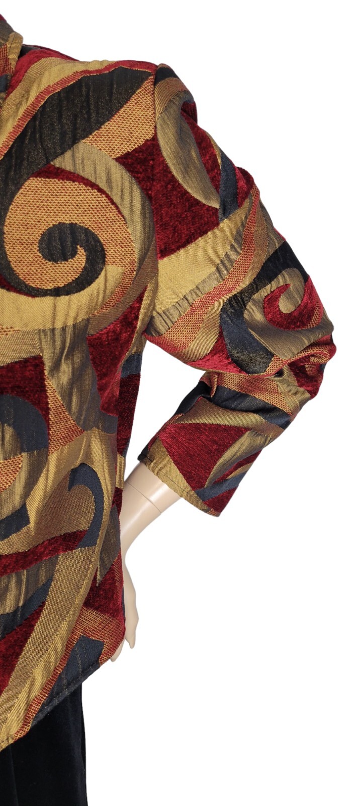 Vintage Painted Pony Uniquely USA Cropped Abstract Velvet Tapestry Jacket Size M